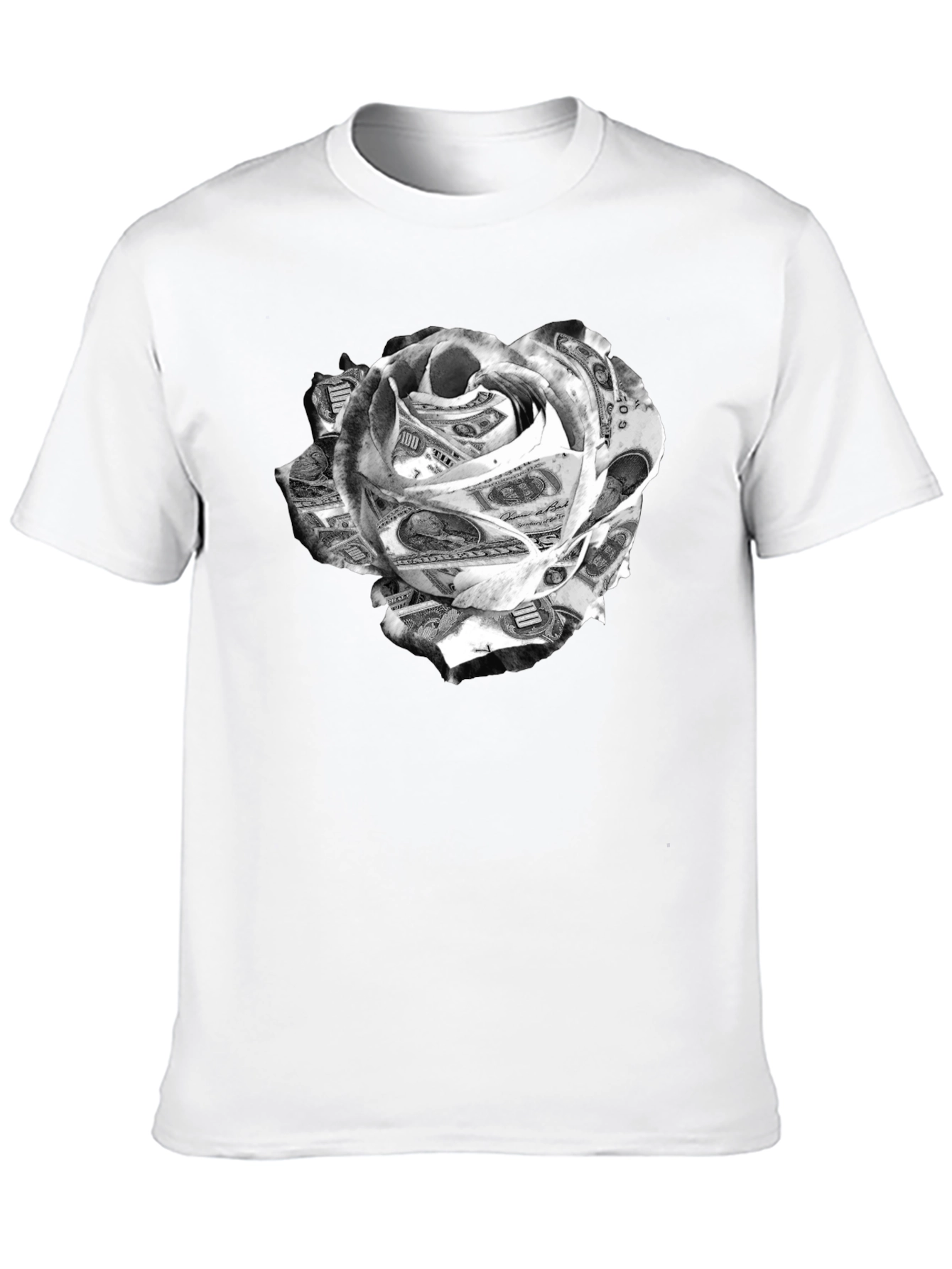 Money Rose Graphic Tee - Black Cotton