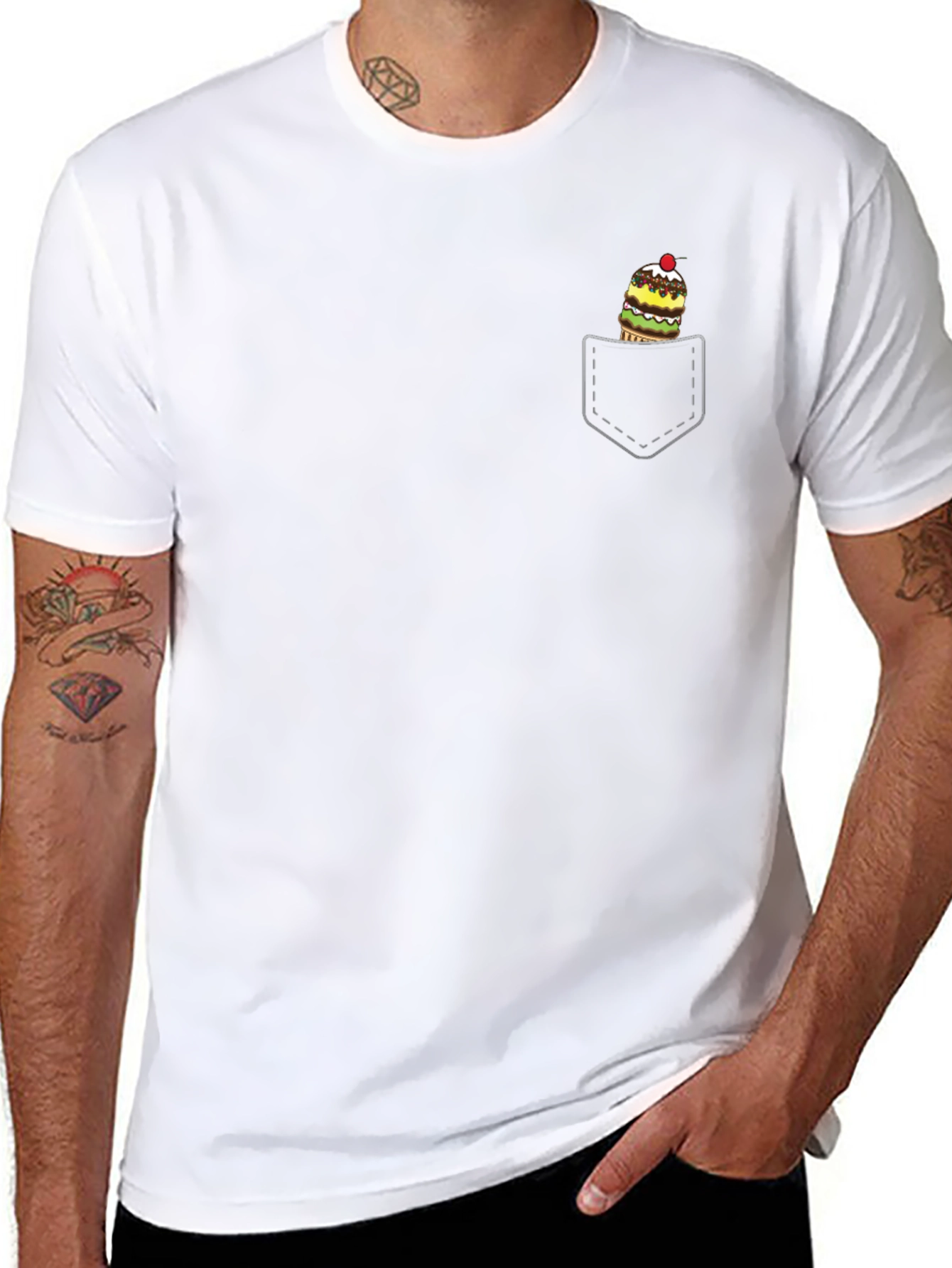 Novelty Ice Cream Pocket T-Shirt