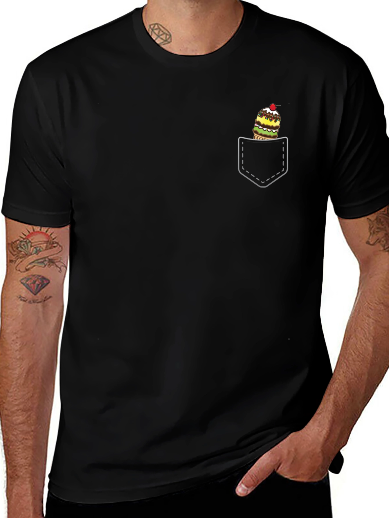 Novelty Ice Cream Pocket T-Shirt