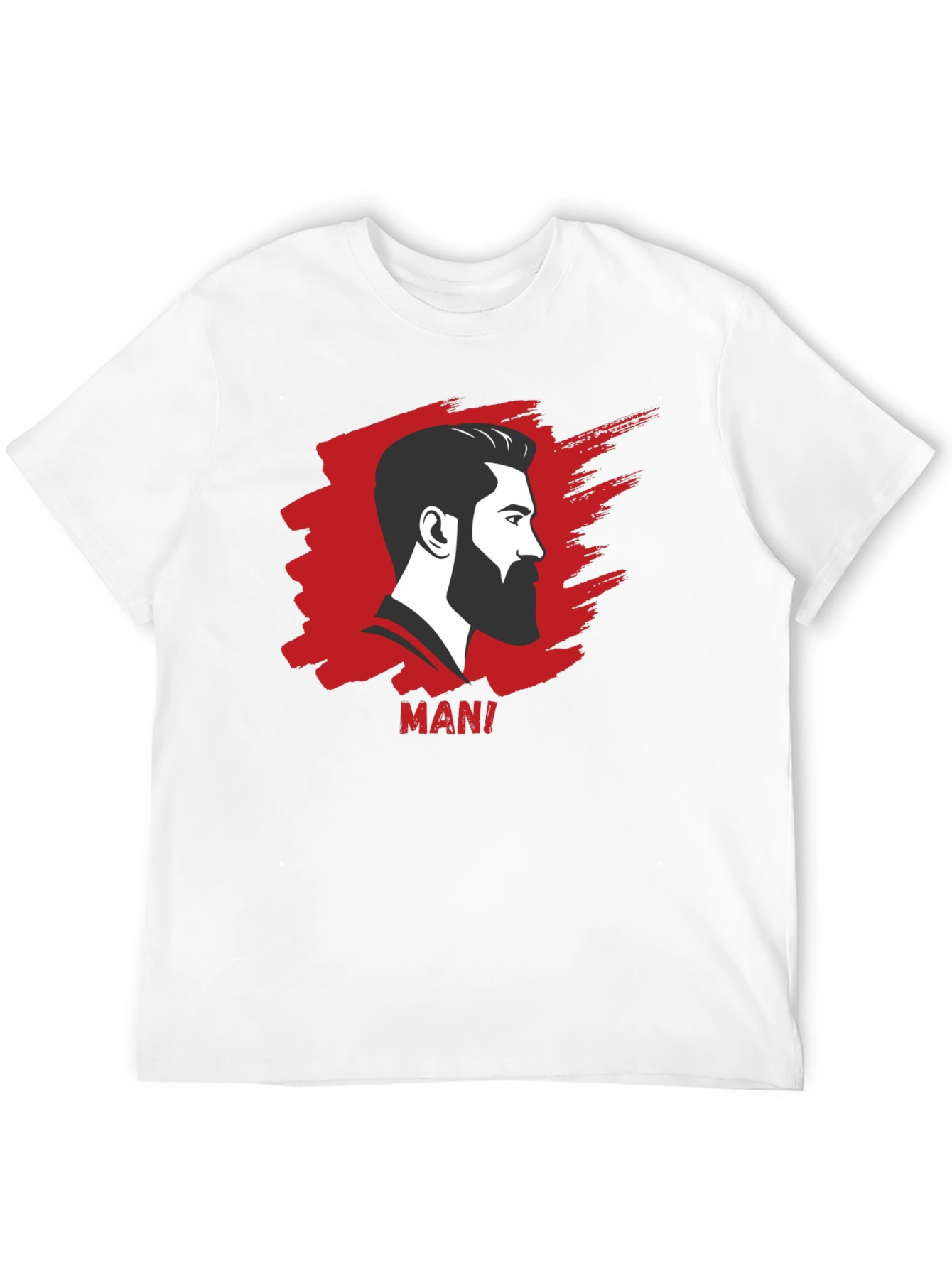 Bearded Man Graphic Tee - Cool Black T-Shirt