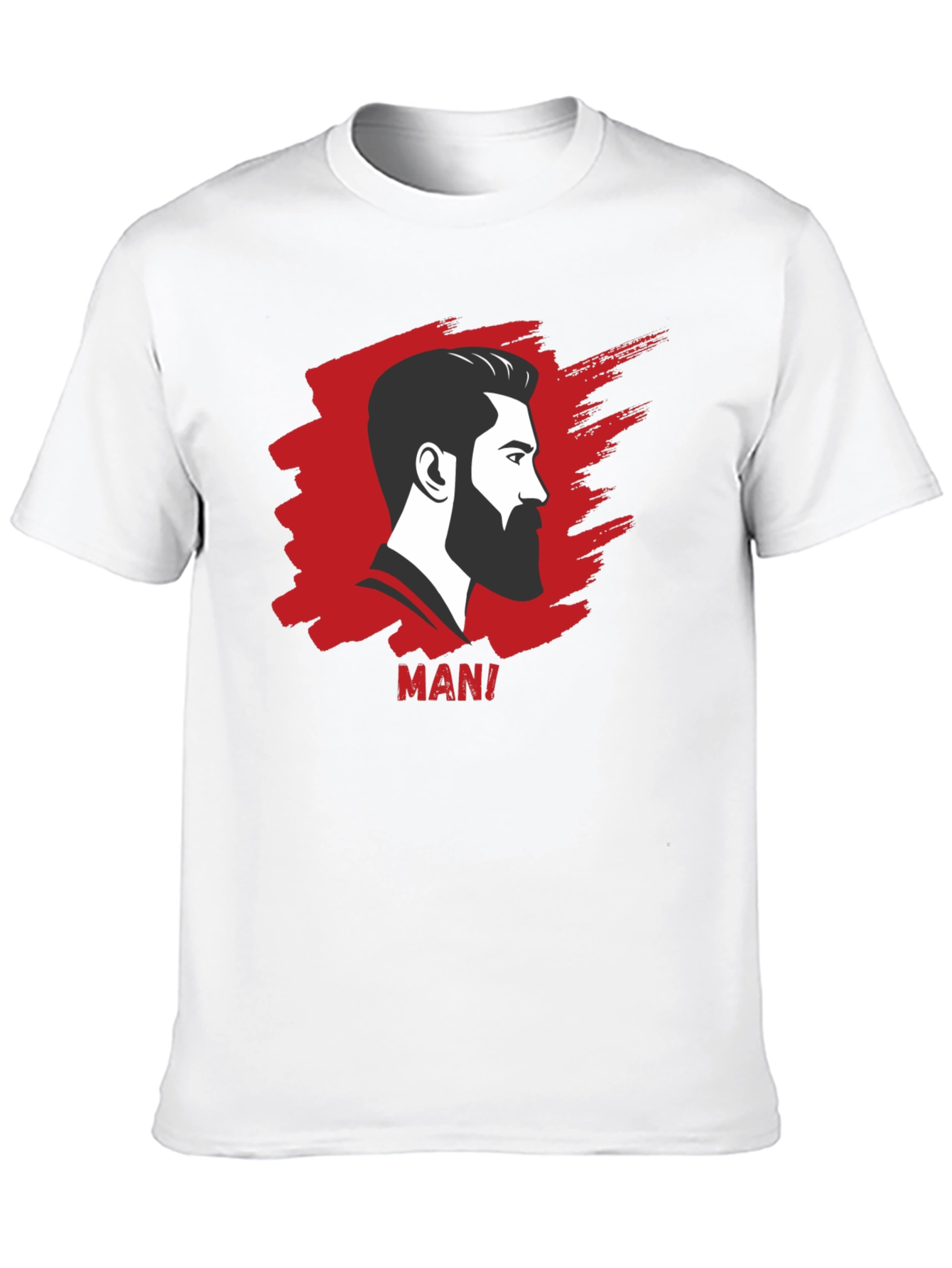 Bearded Man Graphic Tee - Cool Black T-Shirt