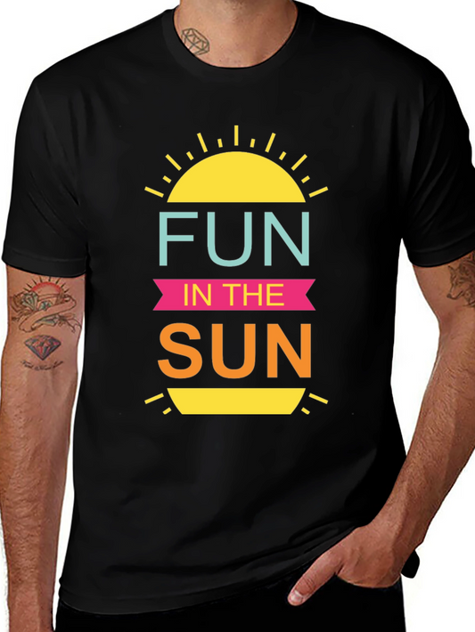 Fun in the Sun Graphic Tee - Black Cotton T-Shirt