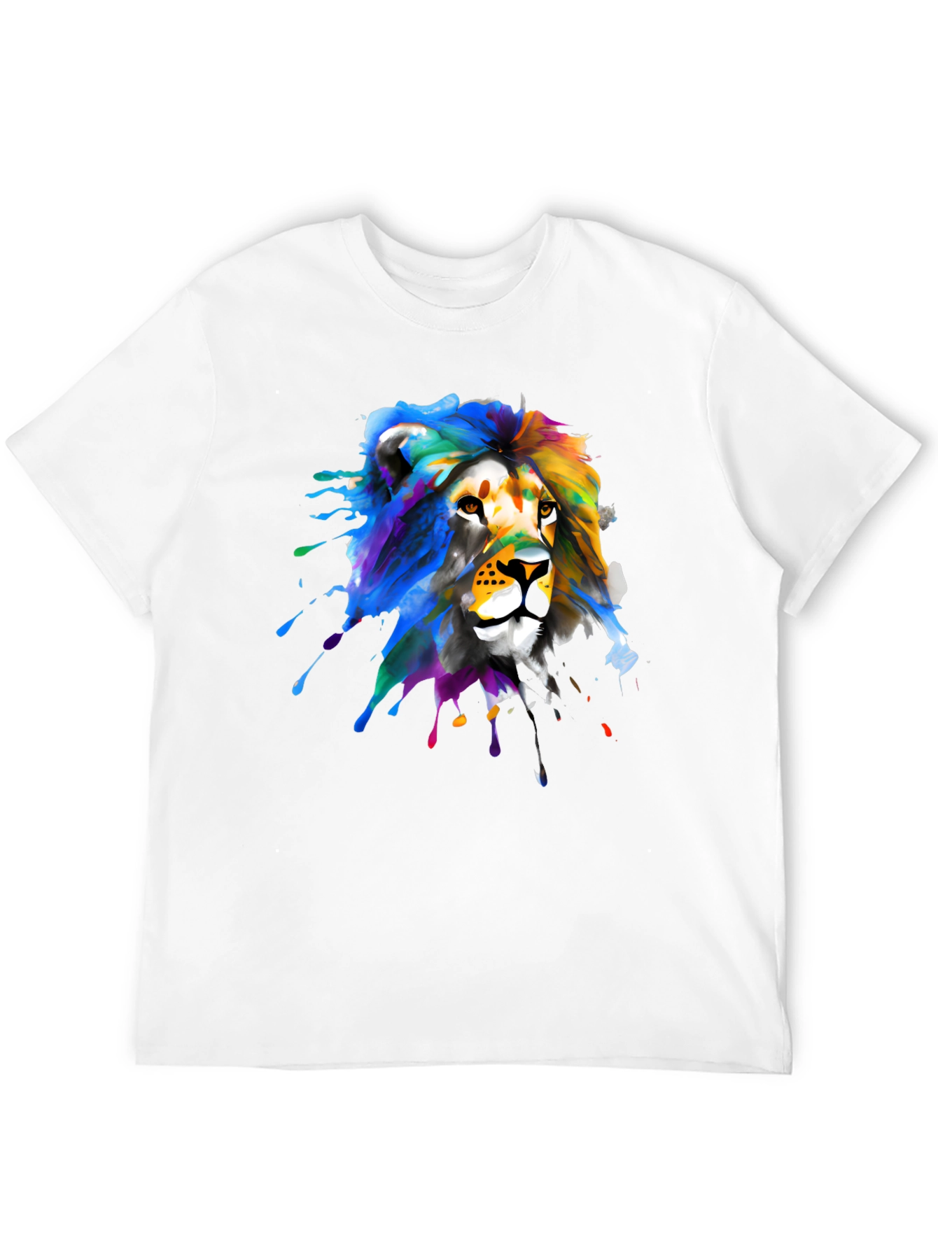 Lion Splatter Graphic Black T-Shirt