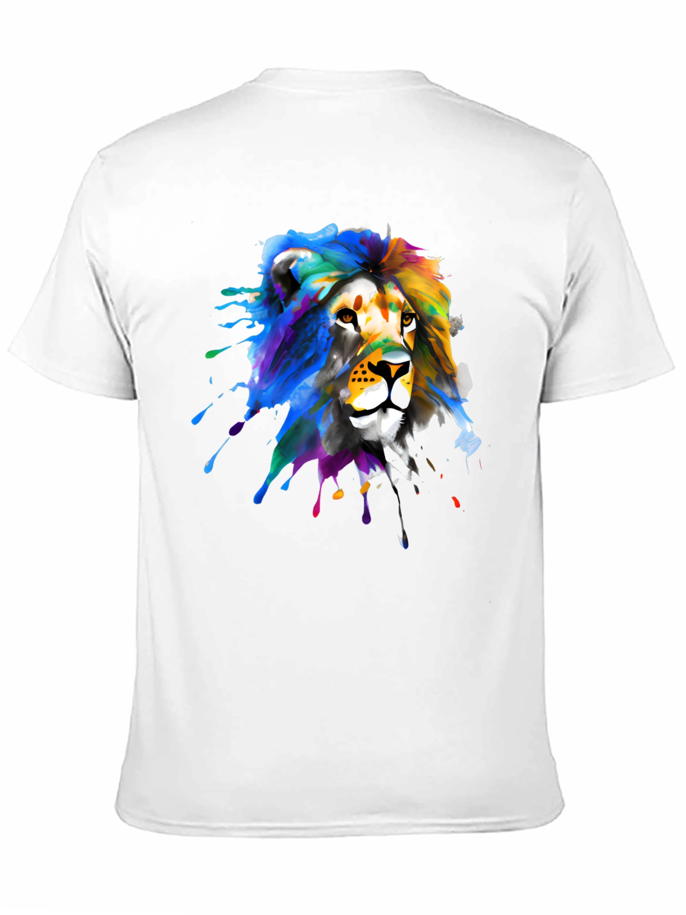 Lion Splatter Graphic Black T-Shirt