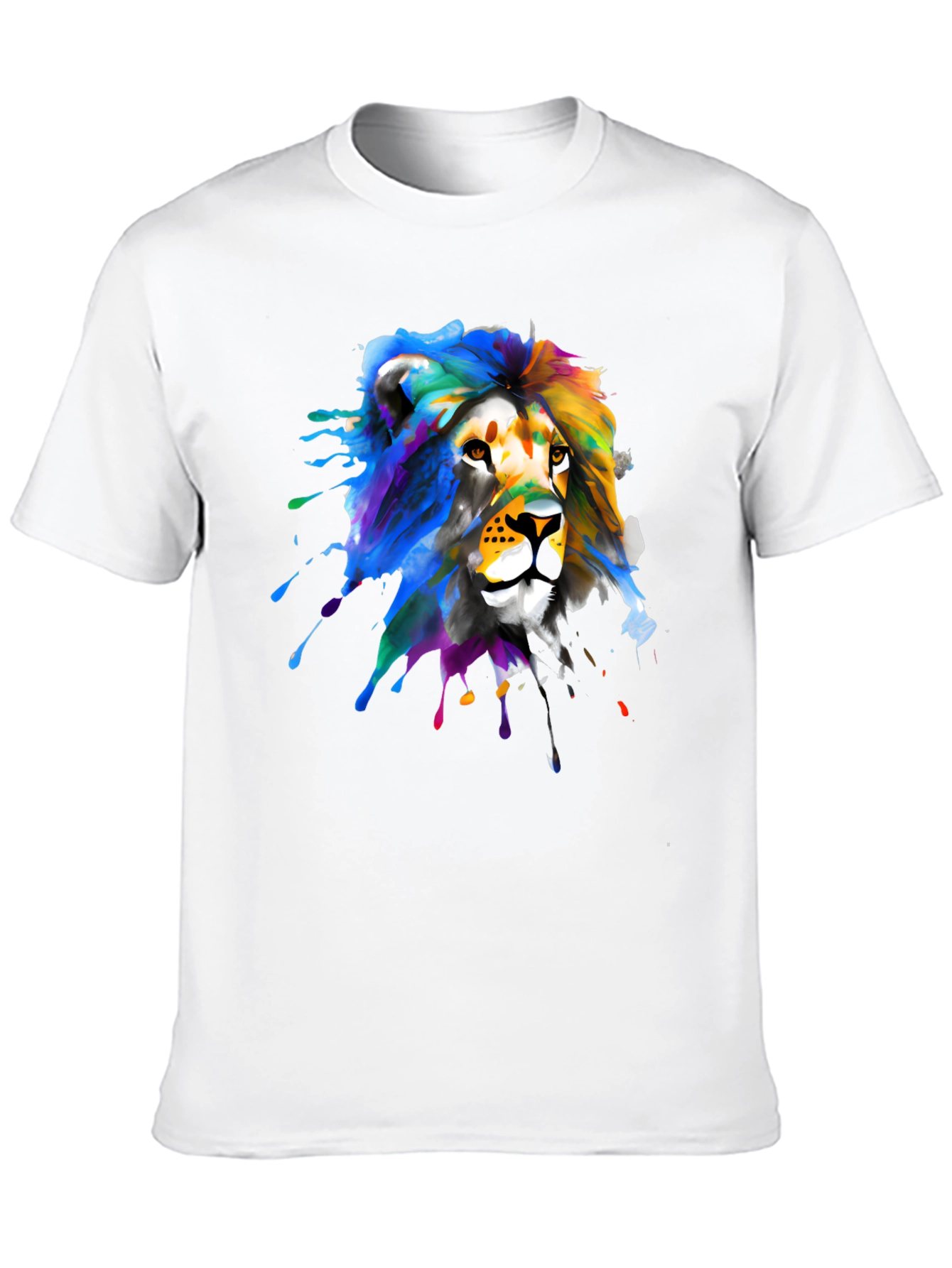 Lion Splatter Graphic Black T-Shirt