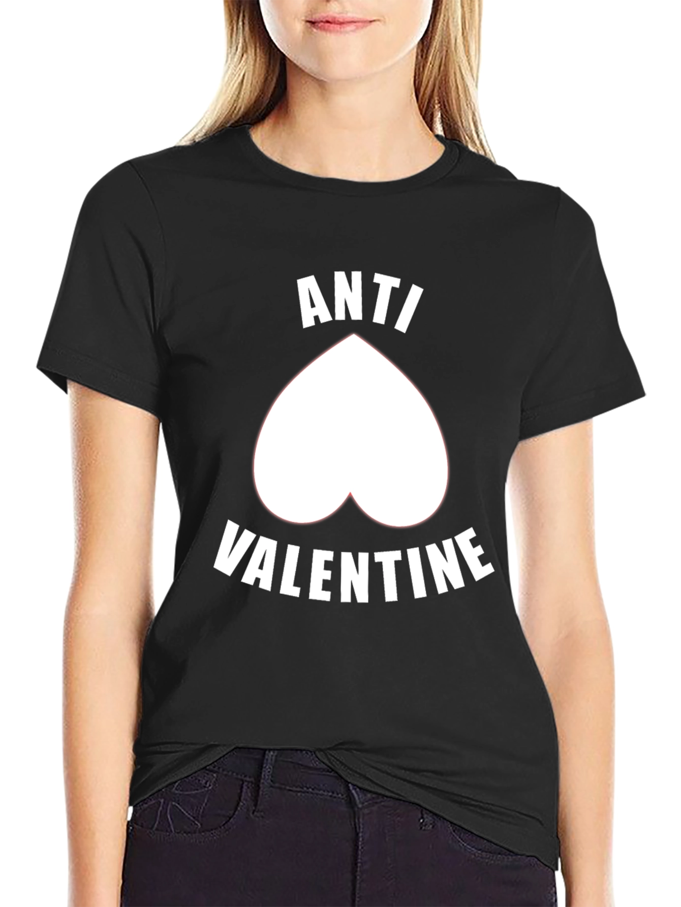 Anti-Valentines Day Graphic Tee - Black