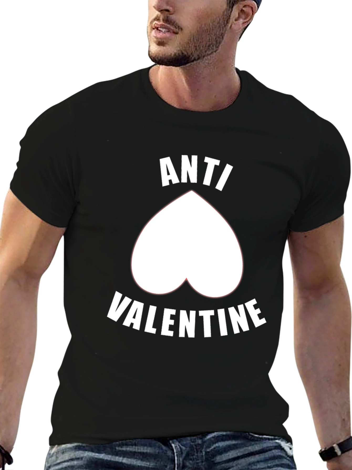 Anti-Valentines Day Graphic Tee - Black