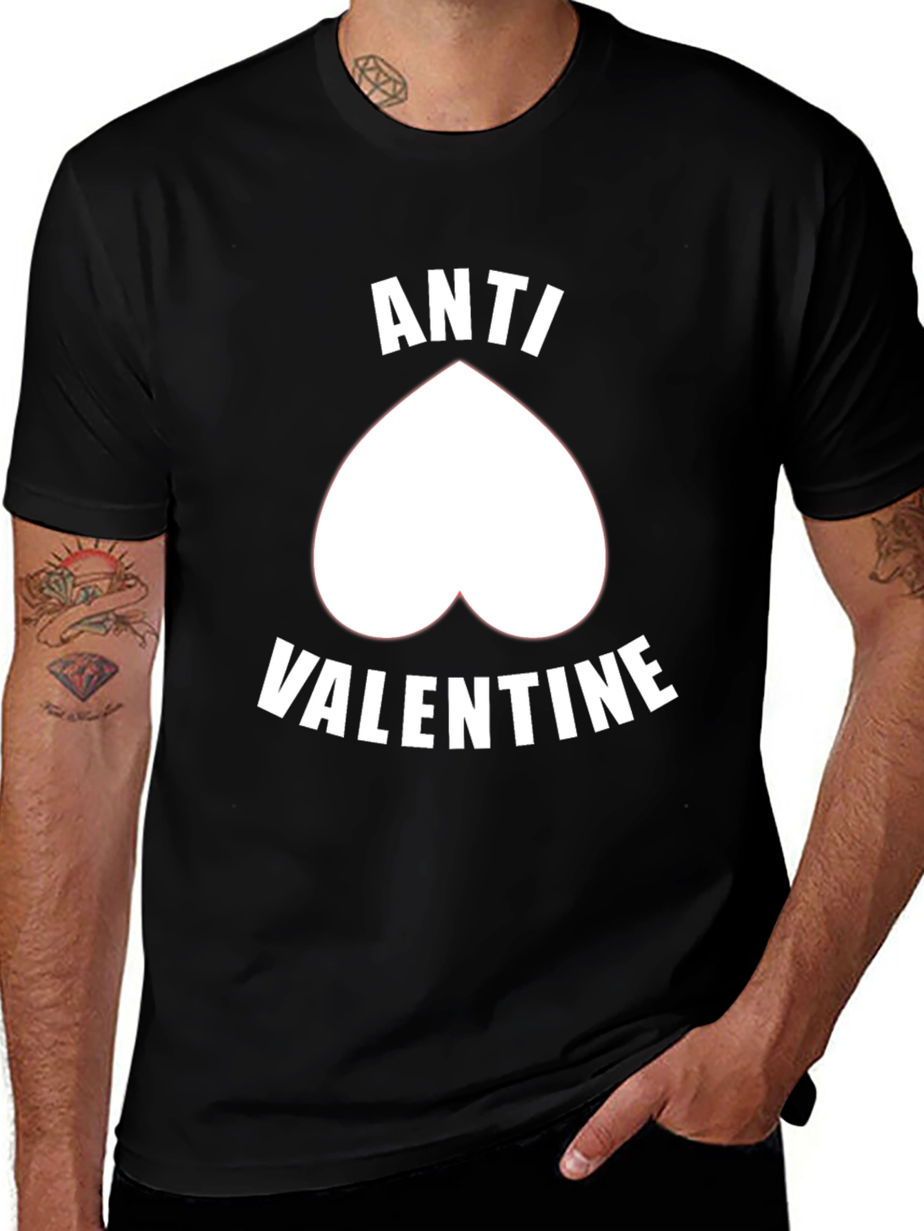 Anti-Valentines Day Graphic Tee - Black