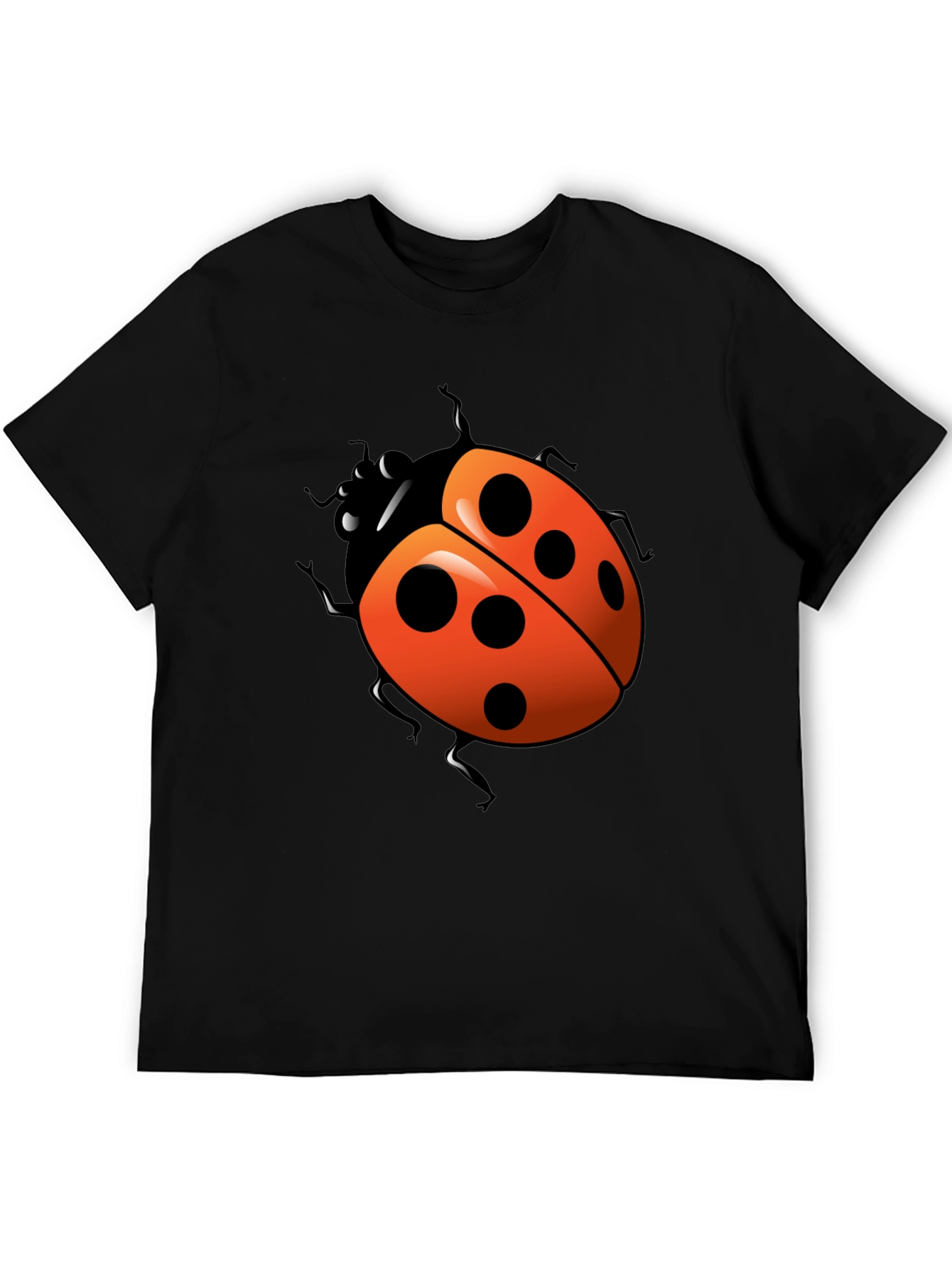 Ladybug Graphic T-Shirt - Casual Black Tee