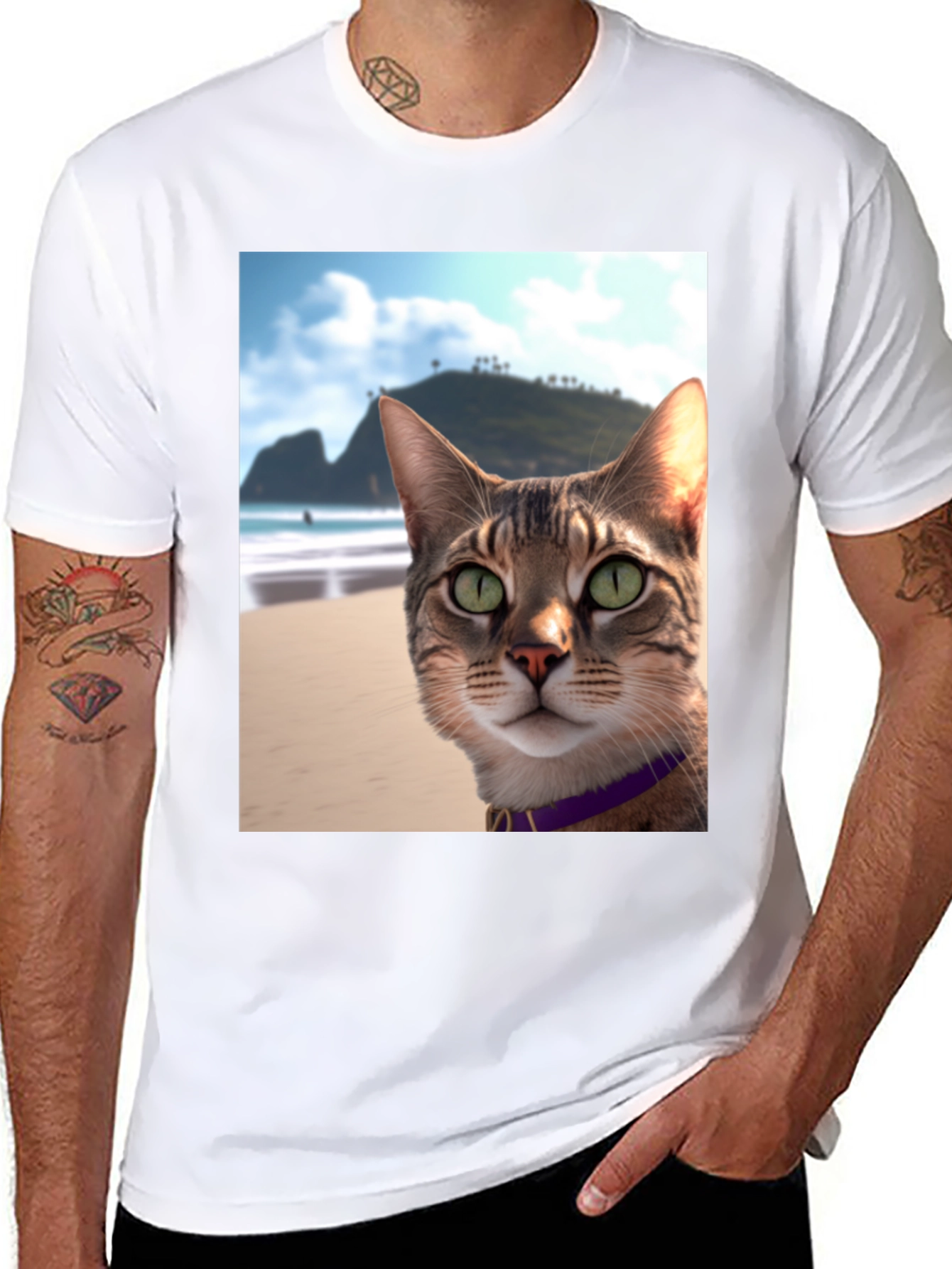 Beach Cat T-Shirt - Cool Cat Graphic Tee