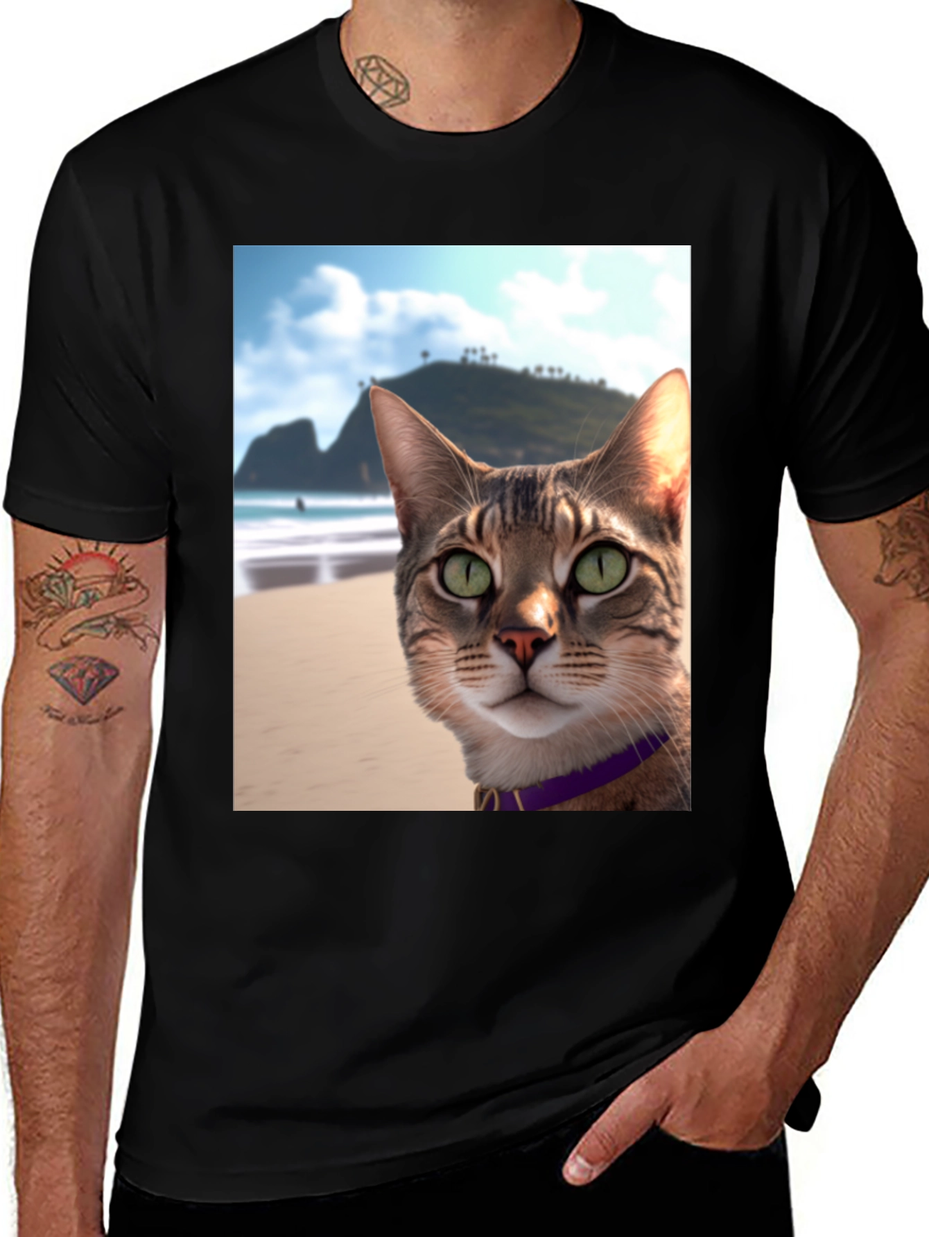 Beach Cat T-Shirt - Cool Cat Graphic Tee