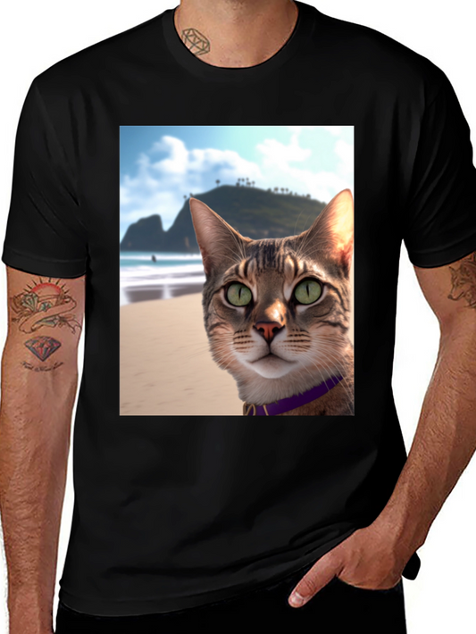 Beach Cat T-Shirt - Cool Cat Graphic Tee