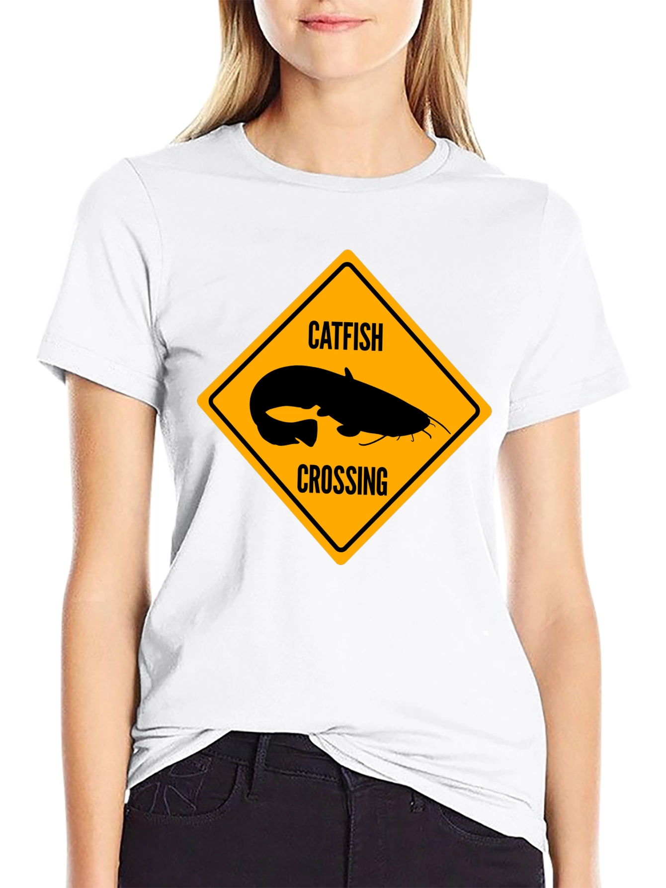 Catfish Crossing Graphic T-Shirt - Black