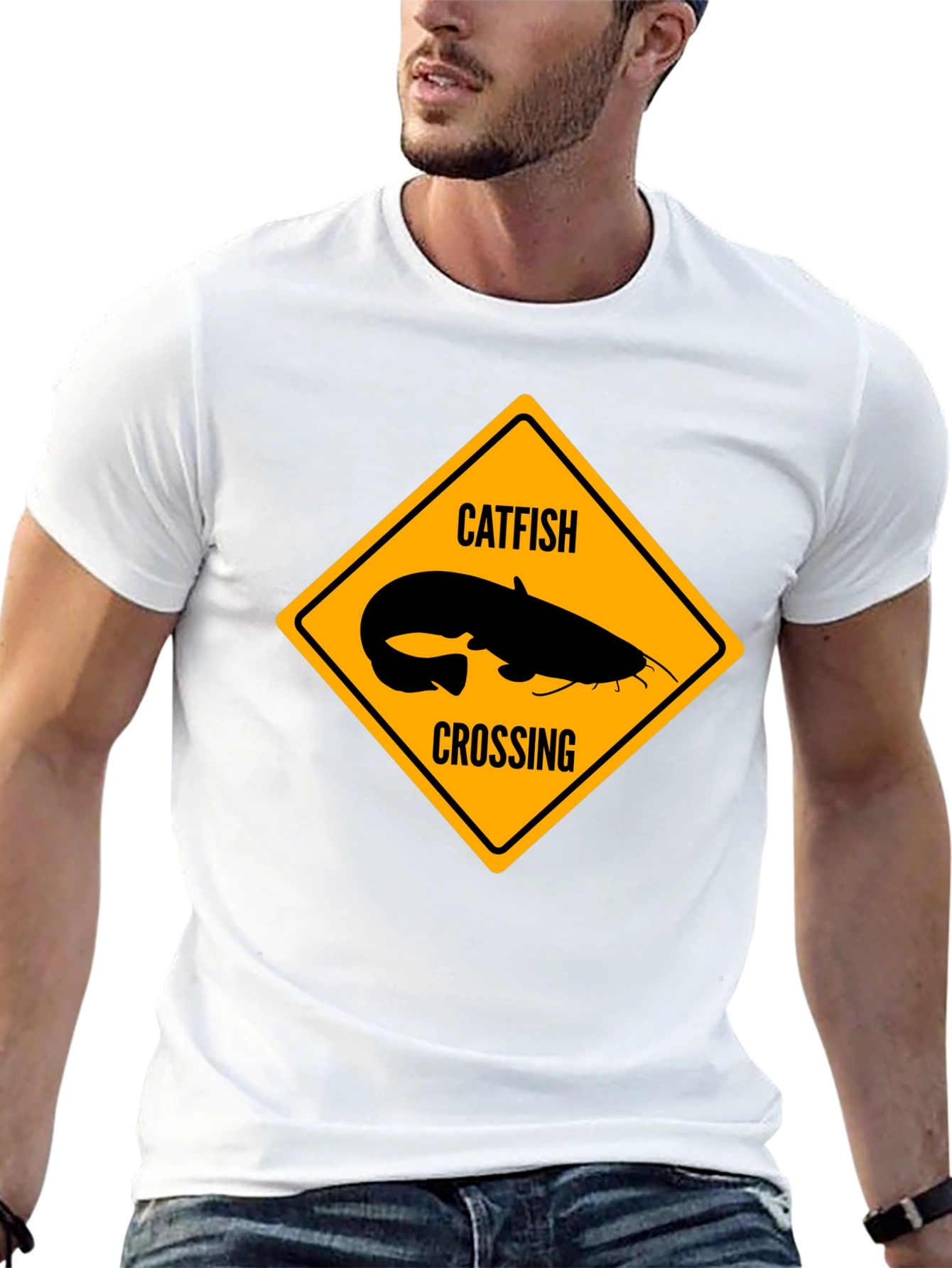 Catfish Crossing Graphic T-Shirt - Black