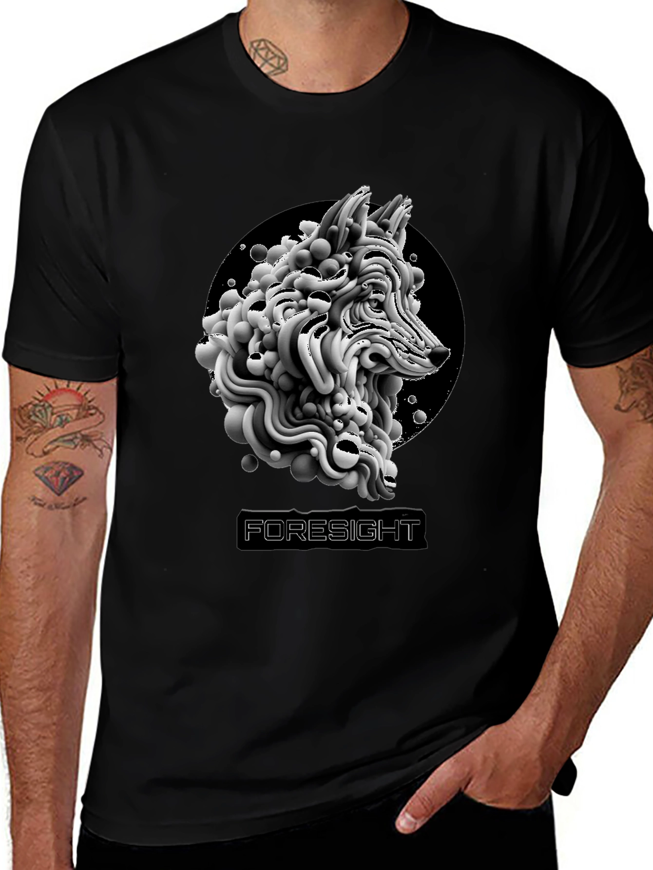 Foresight Wolf Graphic T-Shirt - Black