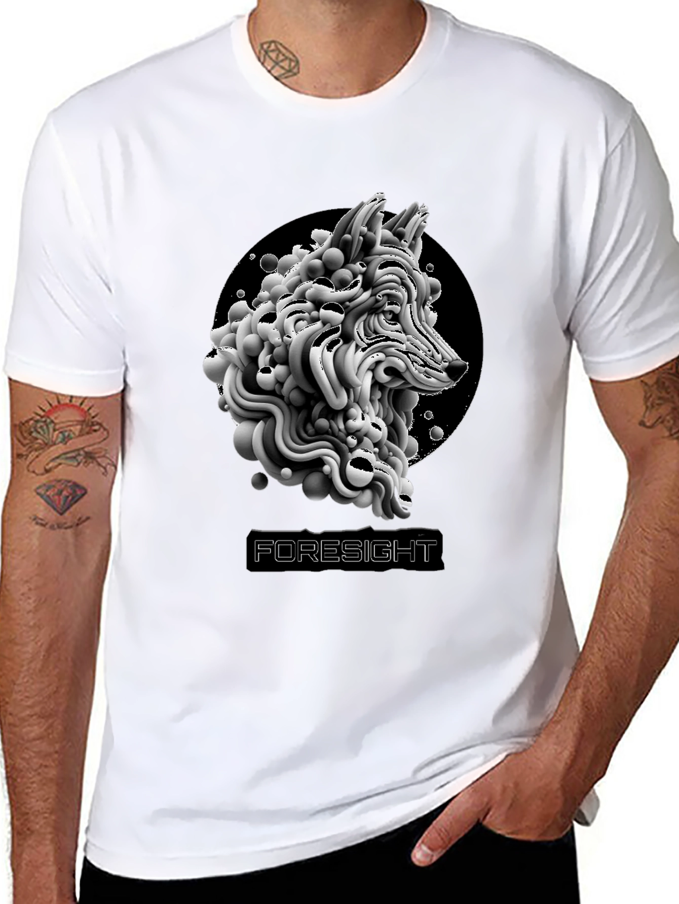 Foresight Wolf Graphic T-Shirt - Black