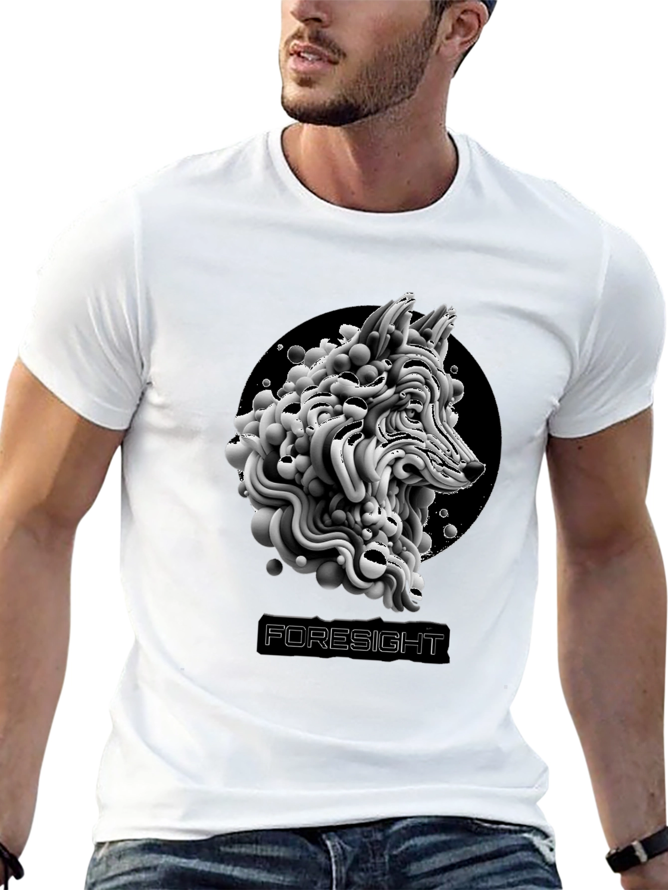 Foresight Wolf Graphic T-Shirt - Black