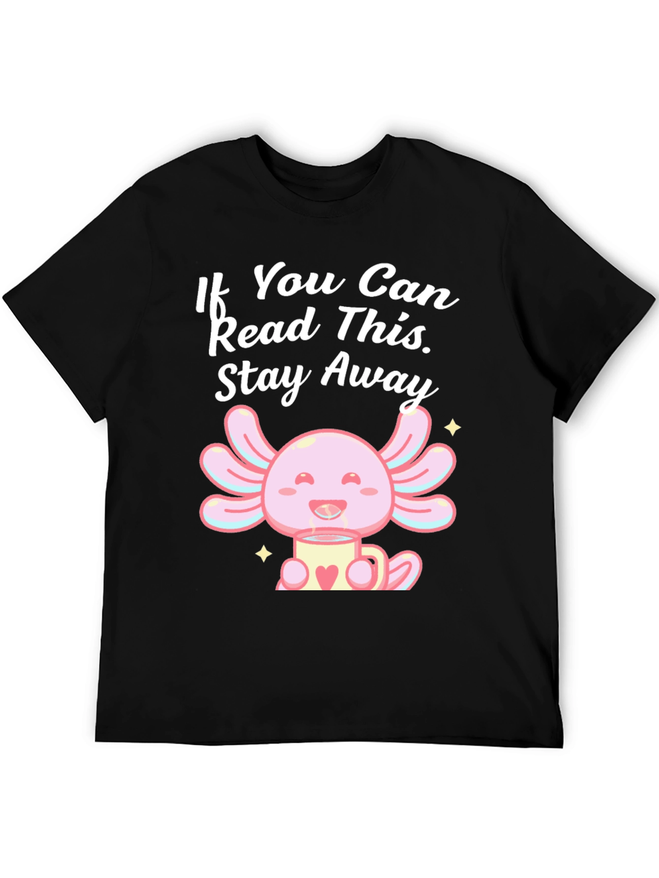 Axolotl Stay Away Graphic Tee - Black