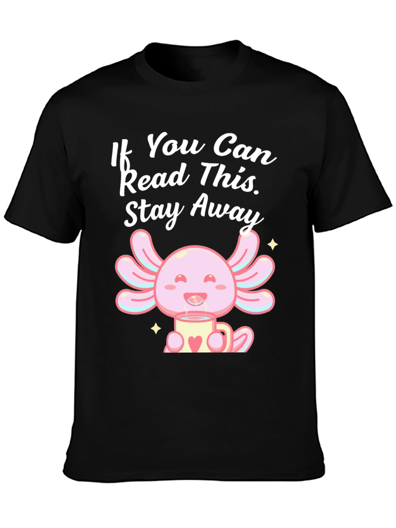 Axolotl Stay Away Graphic Tee - Black