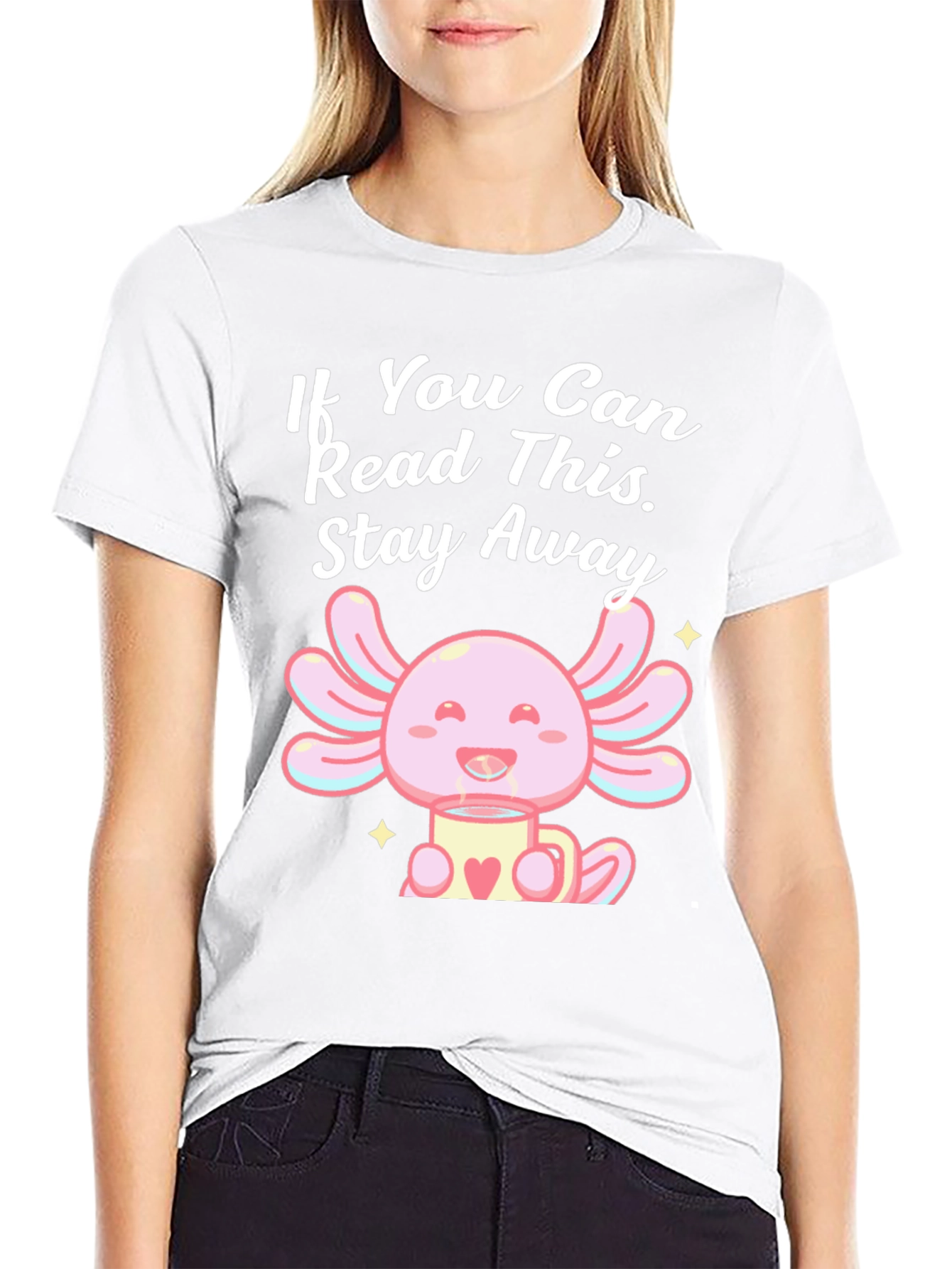 Axolotl Stay Away Graphic Tee - Black