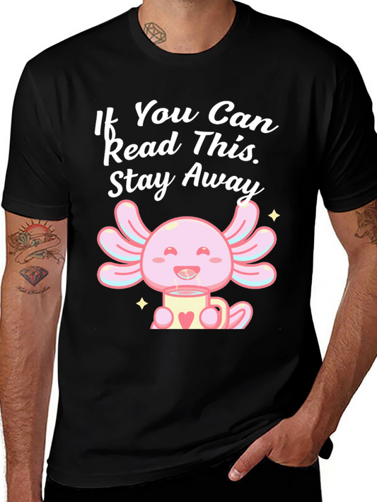 Axolotl Stay Away Graphic Tee - Black