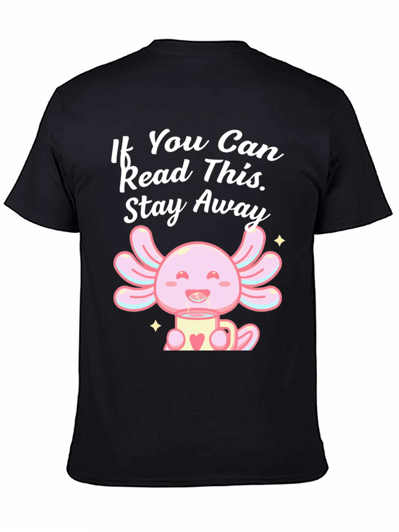 Axolotl Stay Away Graphic Tee - Black