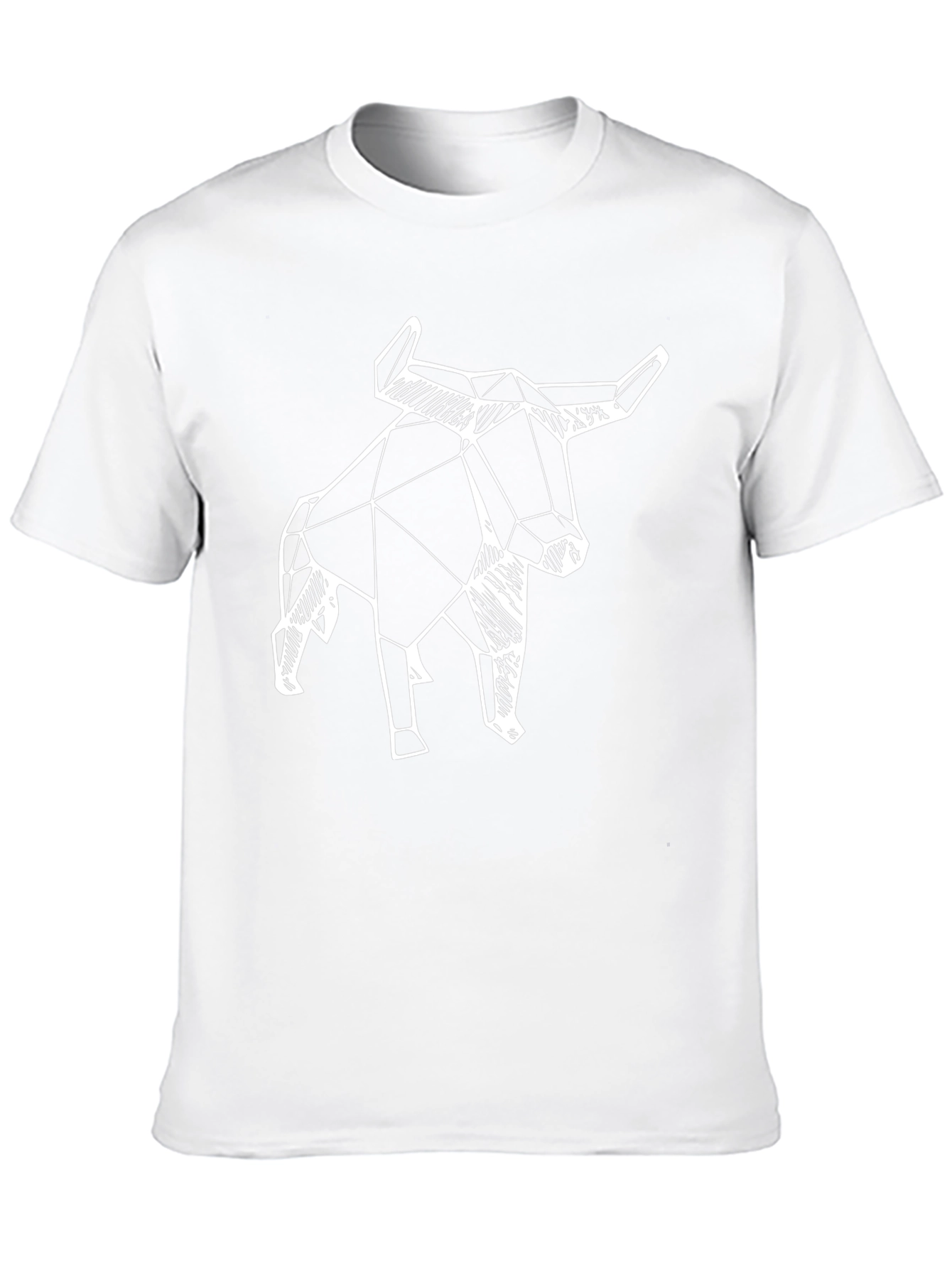 Geometric Bull Graphic Tee - Black T-Shirt