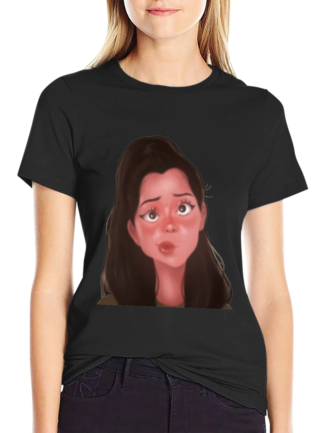Cartoon Girl Graphic T-Shirt