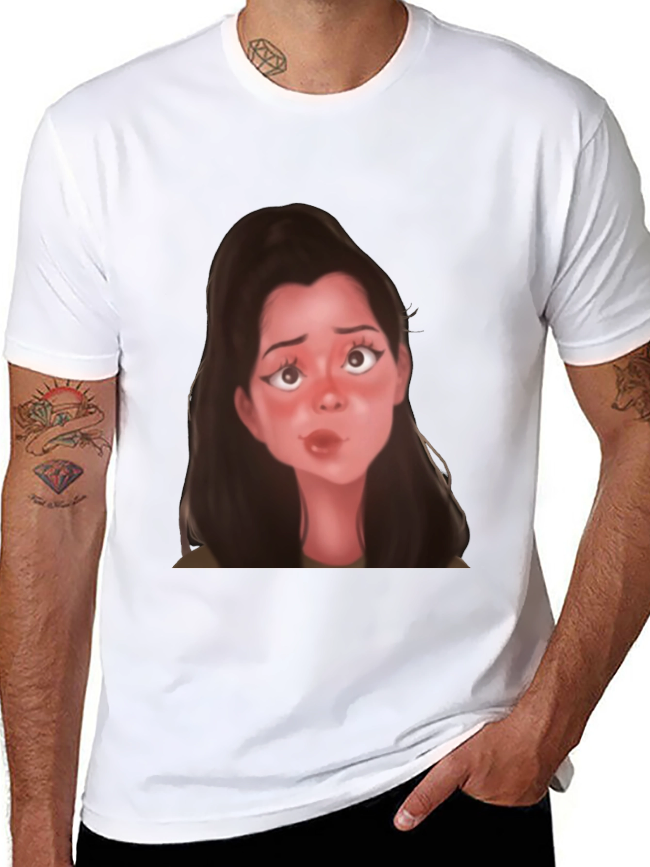 Cartoon Girl Graphic T-Shirt
