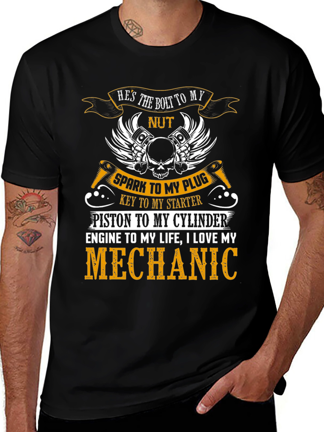 Mechanic Lover Graphic T-Shirt - Bolt to My Nut
