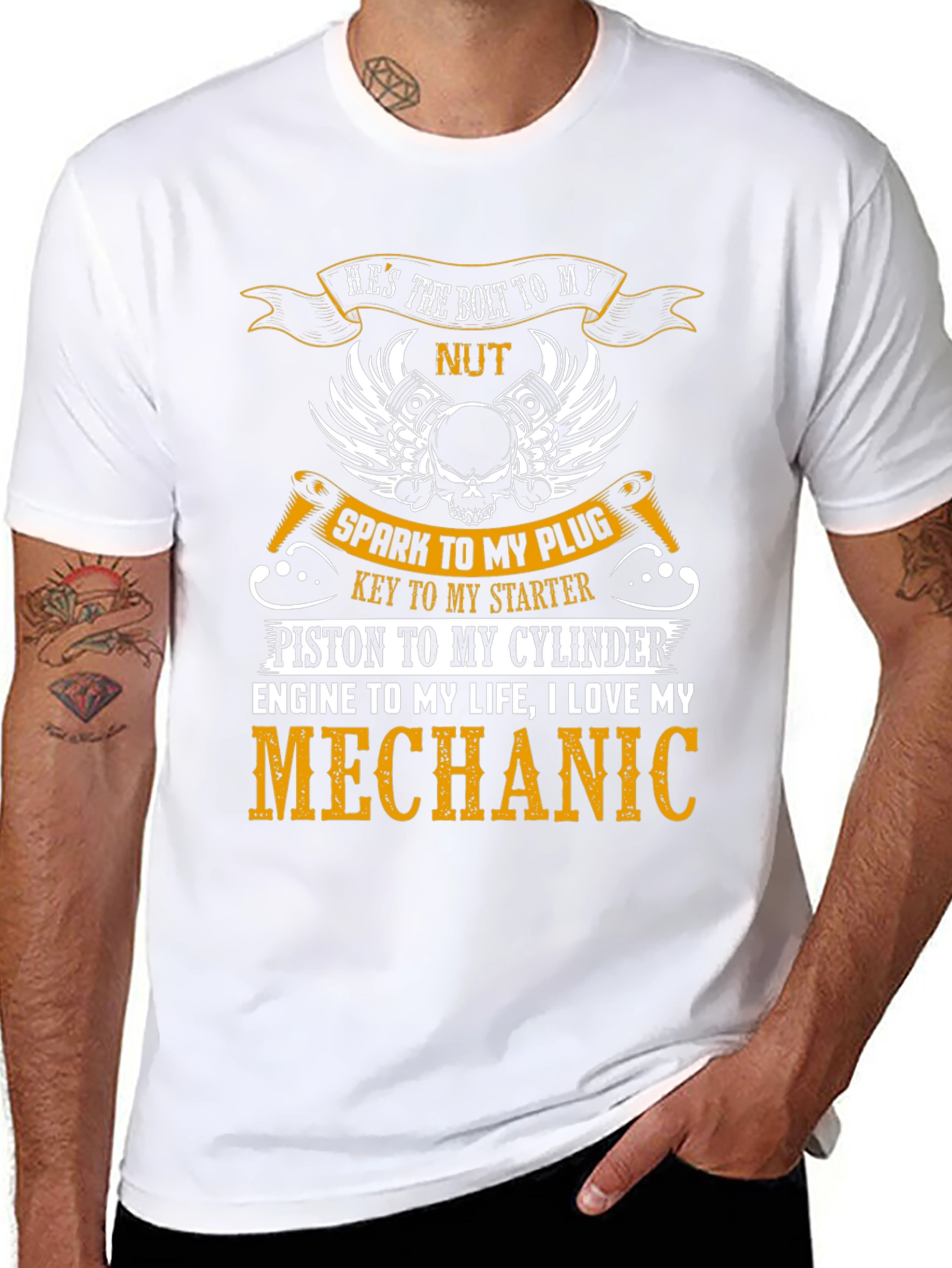 Mechanic Lover Graphic T-Shirt - Bolt to My Nut