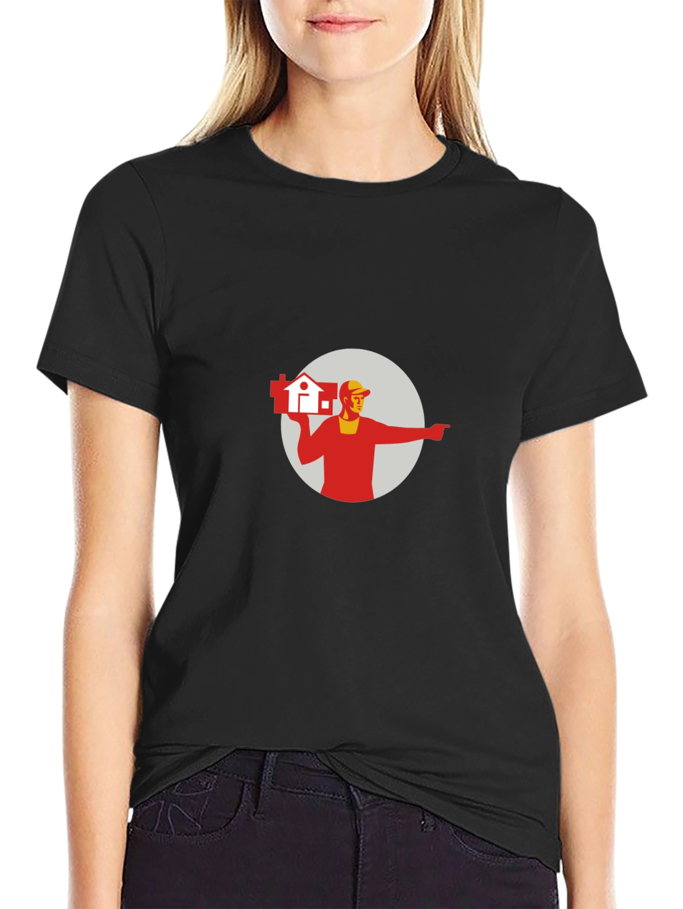 Home Builder Graphic Tee - Black Cotton T-Shirt