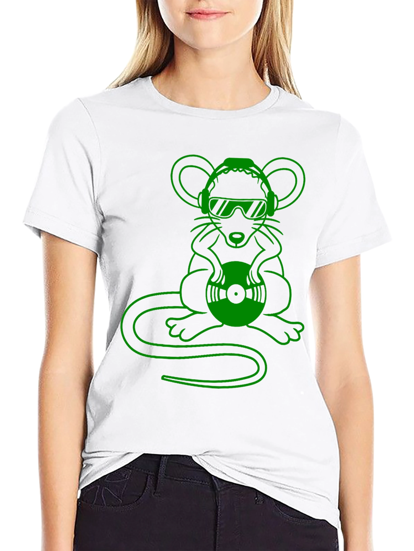 DJ Mouse Graphic Tee - Cool Black T-Shirt