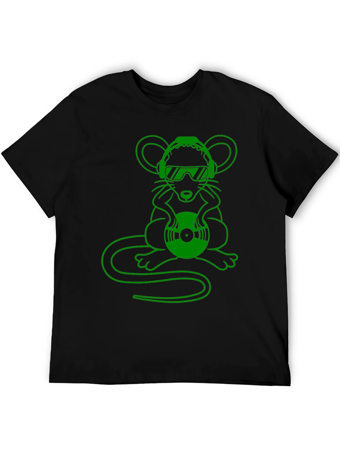 DJ Mouse Graphic Tee - Cool Black T-Shirt