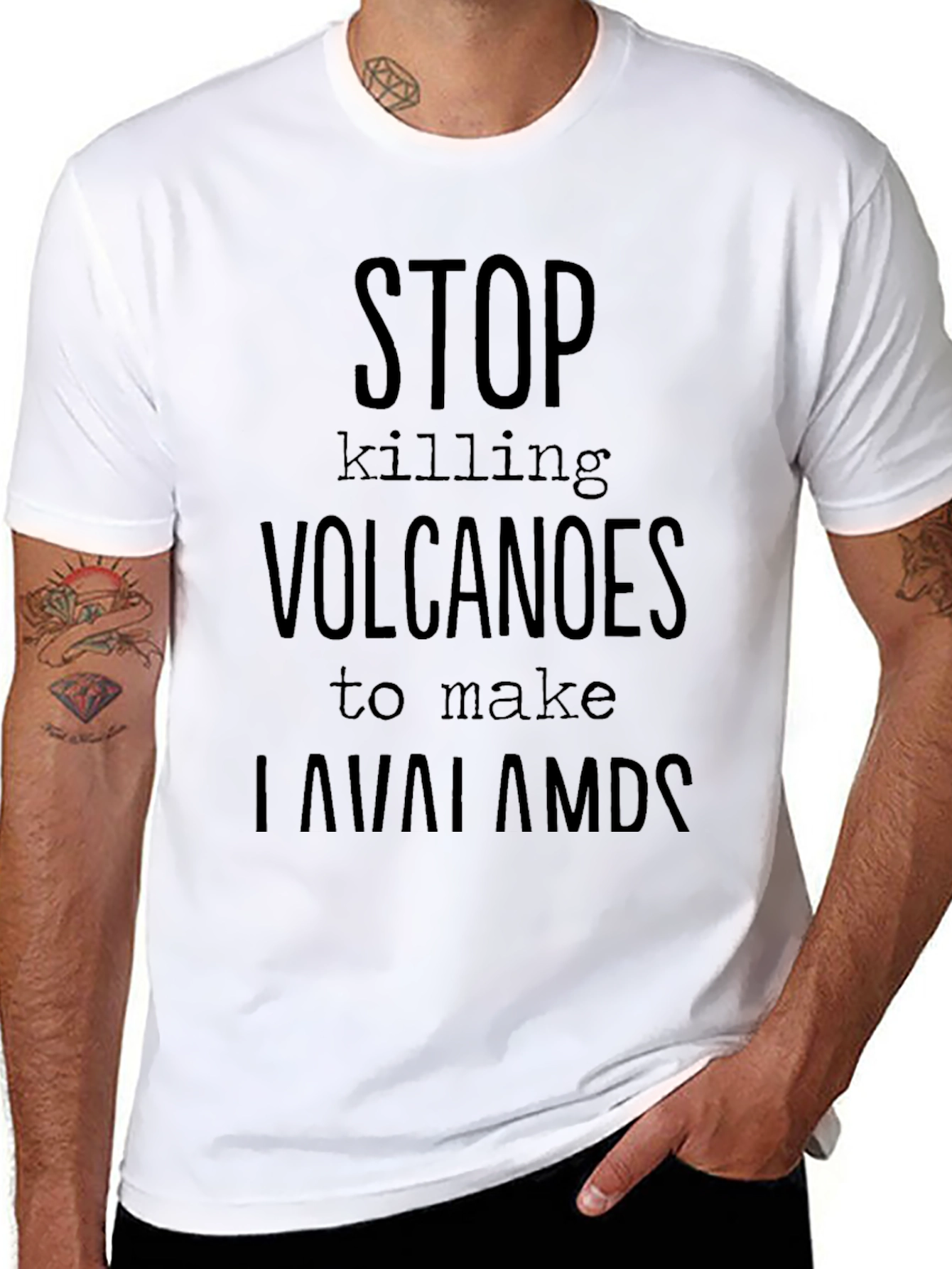 Stop Killing Volcanoes Funny Graphic T-Shirt