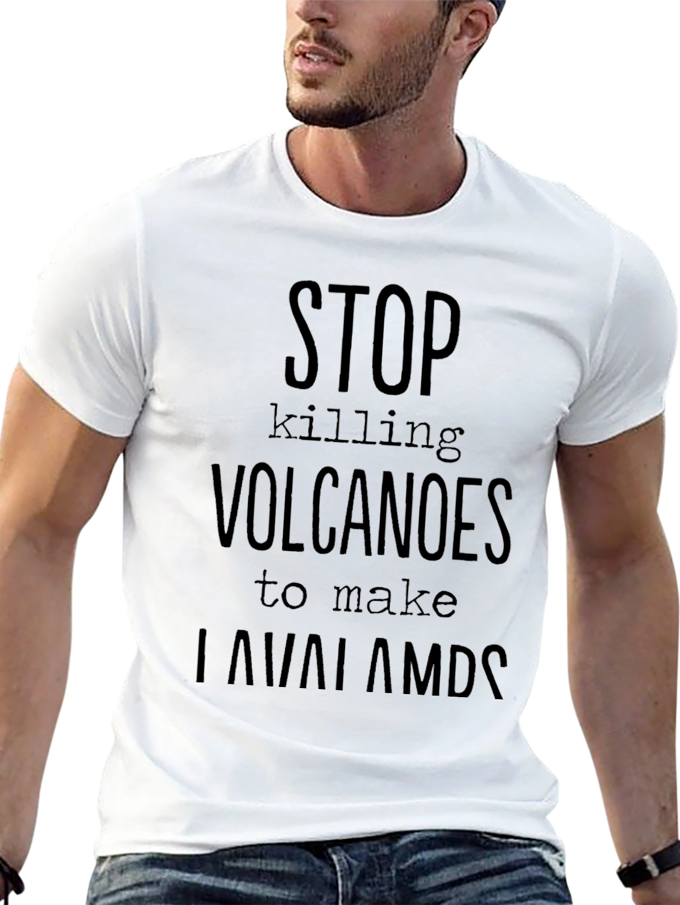 Stop Killing Volcanoes Funny Graphic T-Shirt