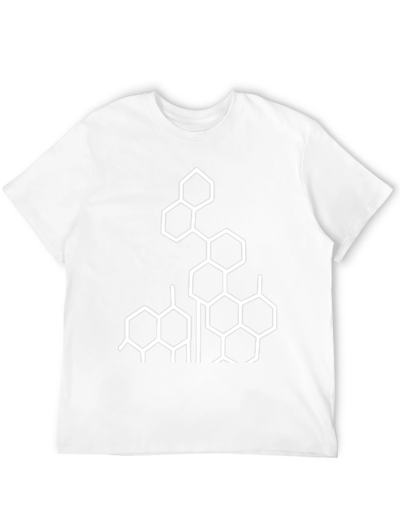 Geometric Hexagon Design Black T-Shirt