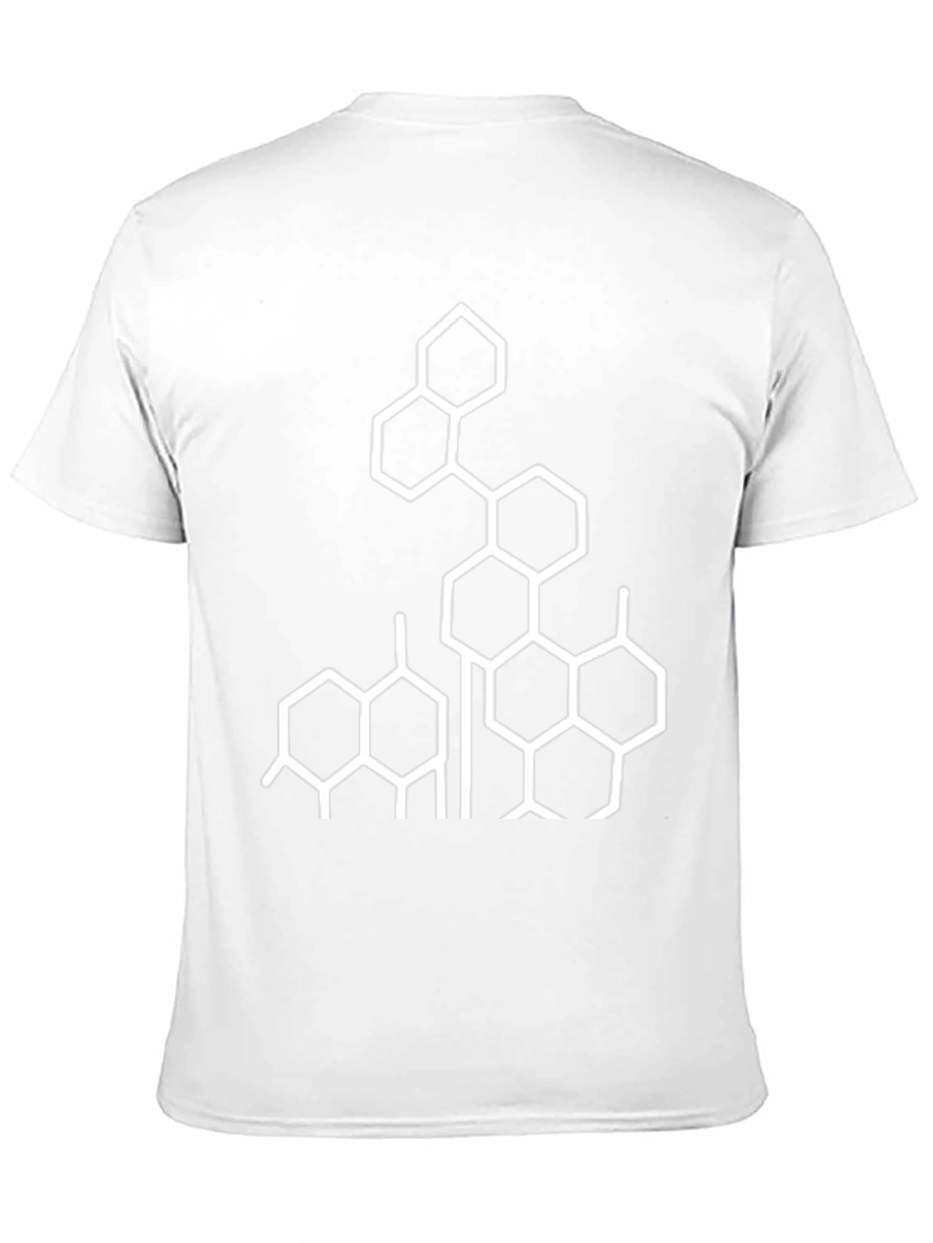 Geometric Hexagon Design Black T-Shirt