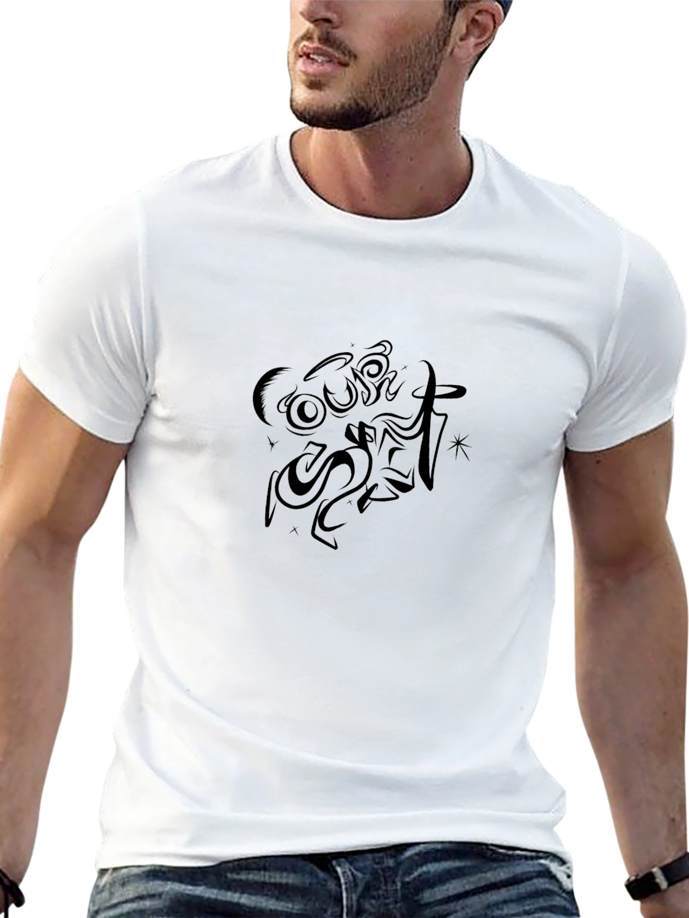 Black Graphic Tee - Dark Style