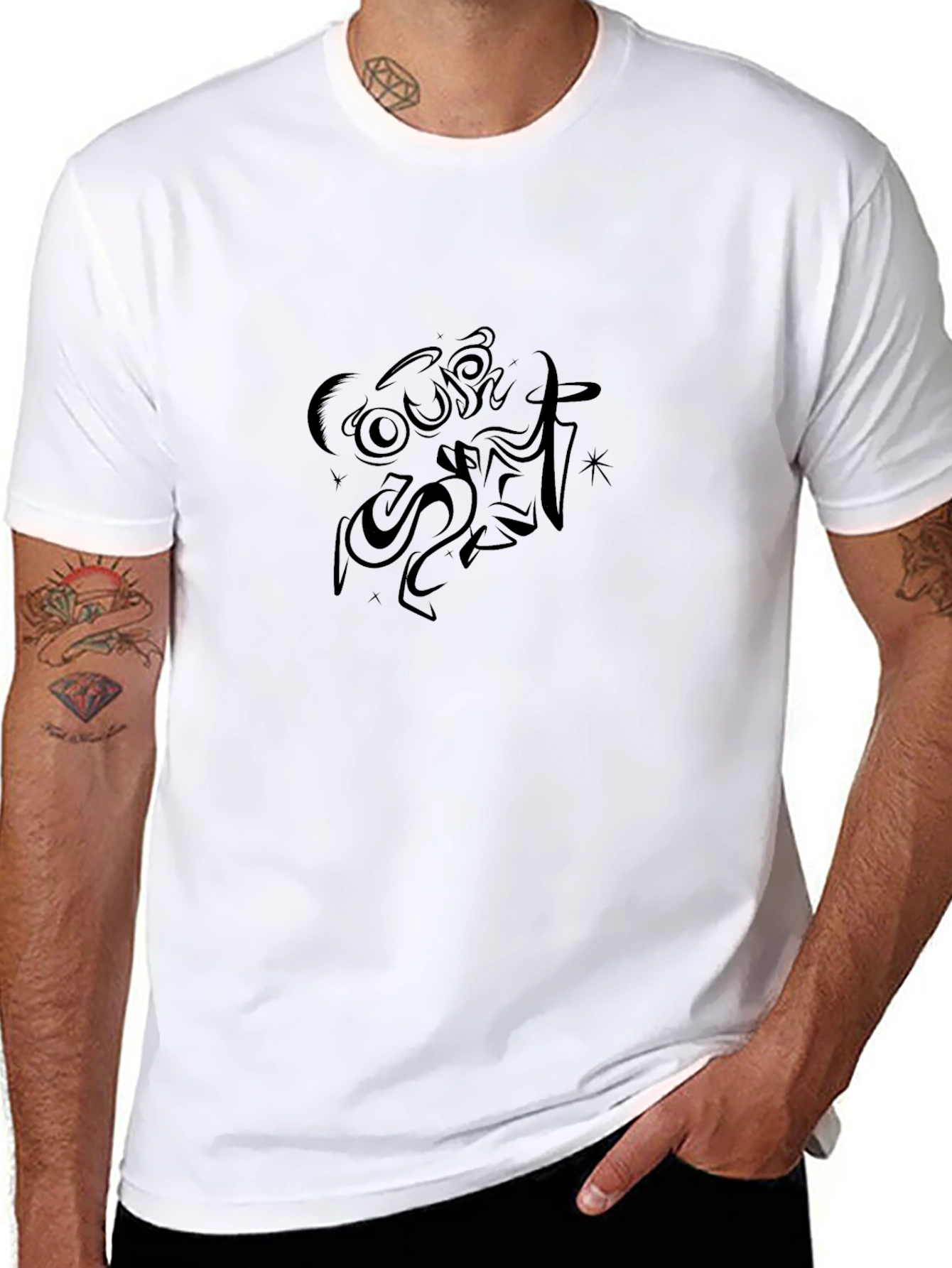 Black Graphic Tee - Dark Style