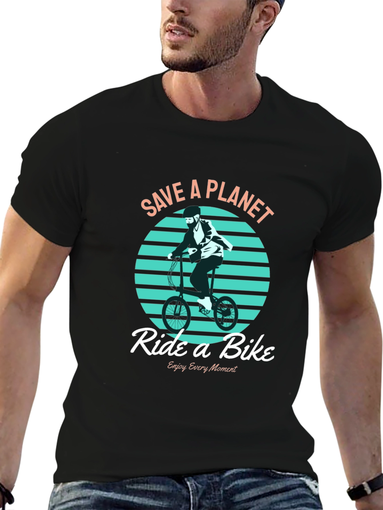 Save a Planet Ride a Bike Graphic T-Shirt