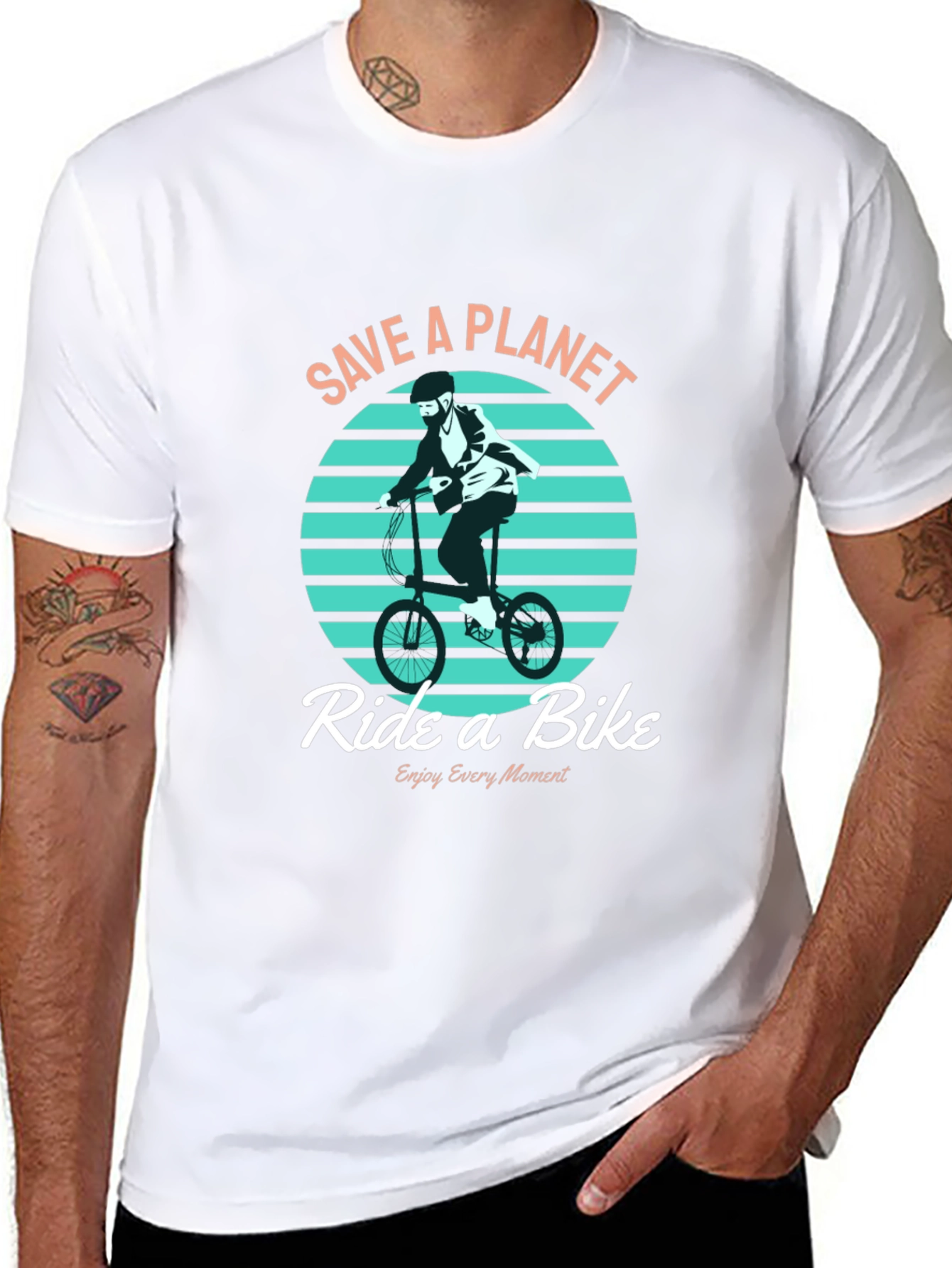 Save a Planet Ride a Bike Graphic T-Shirt