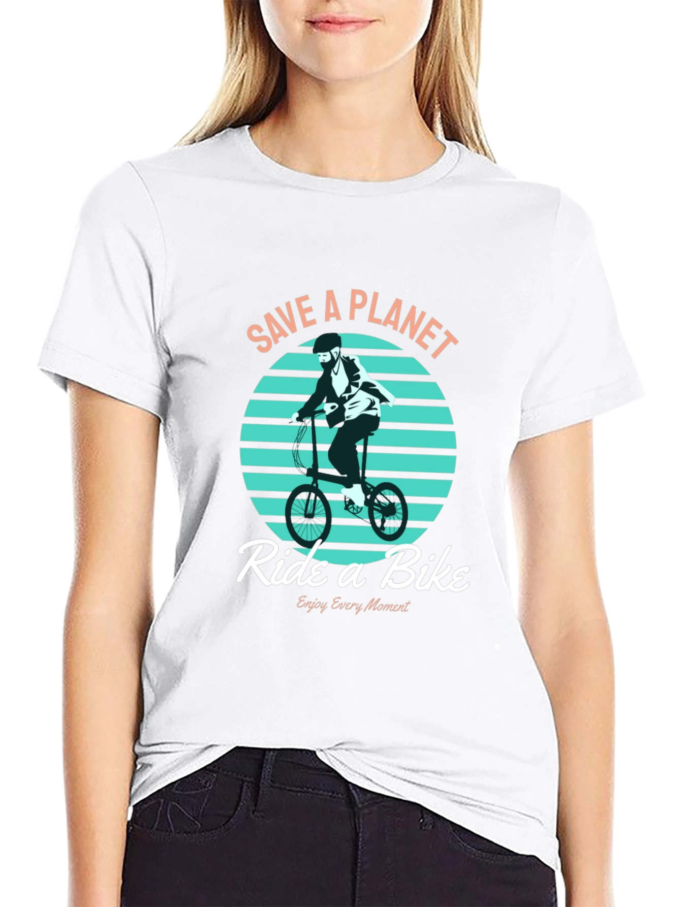 Save a Planet Ride a Bike Graphic T-Shirt