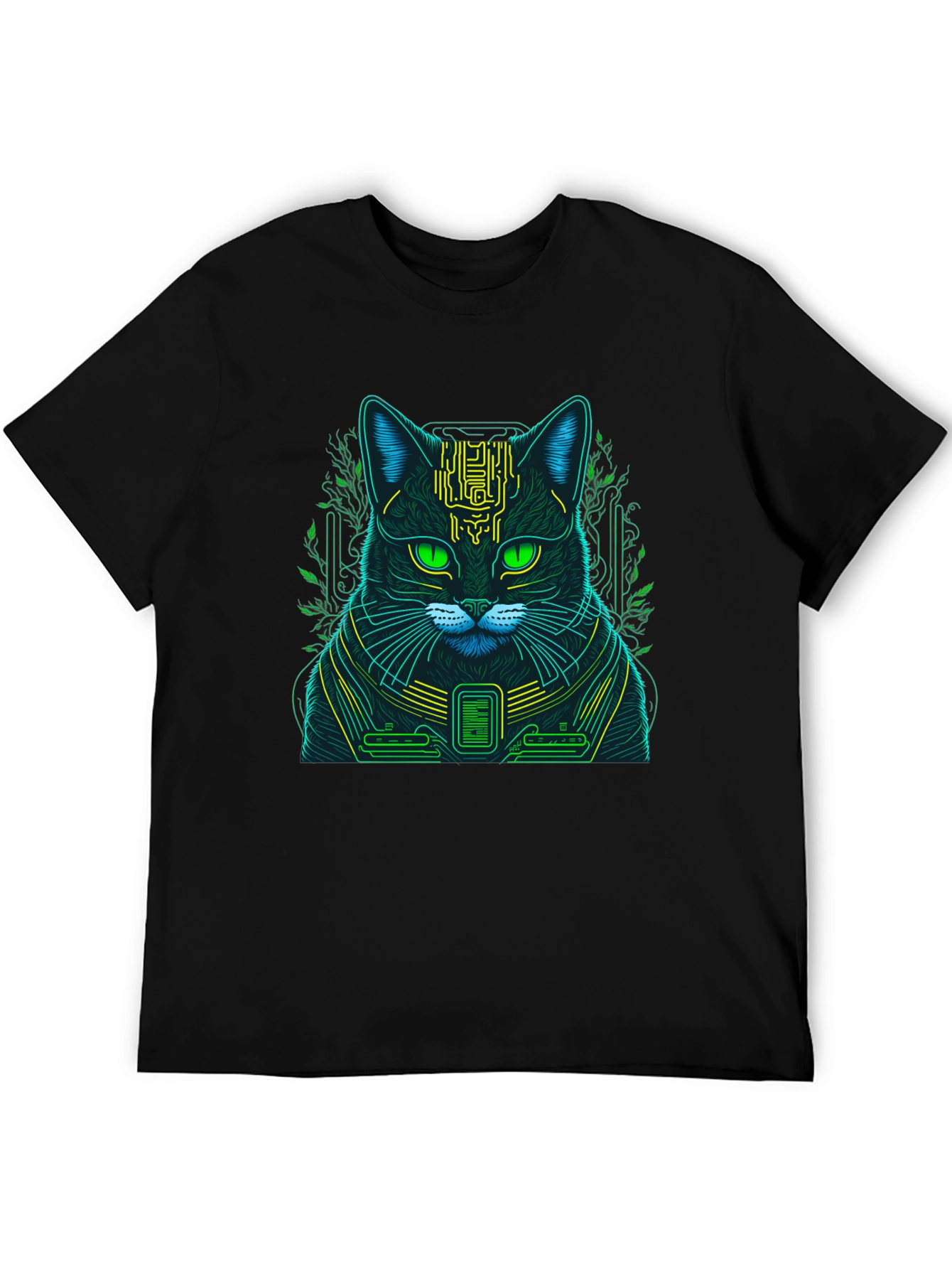 Cyberpunk Cat T-Shirt - Neon Style