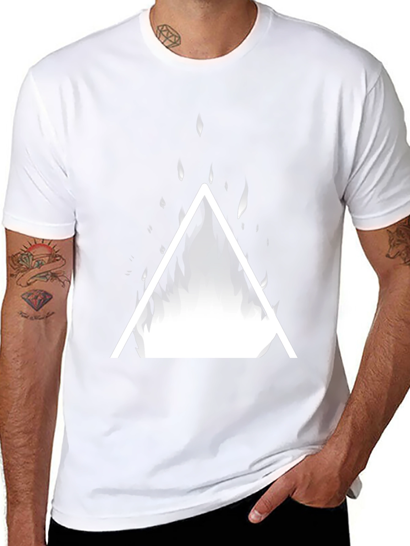 Geometric Fire Triangle Graphic Tee