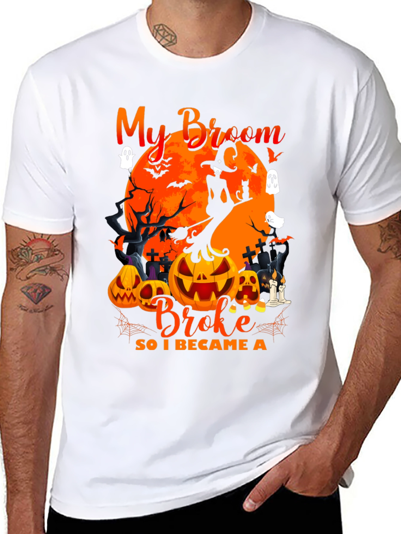 Halloween Witch Broom Tee