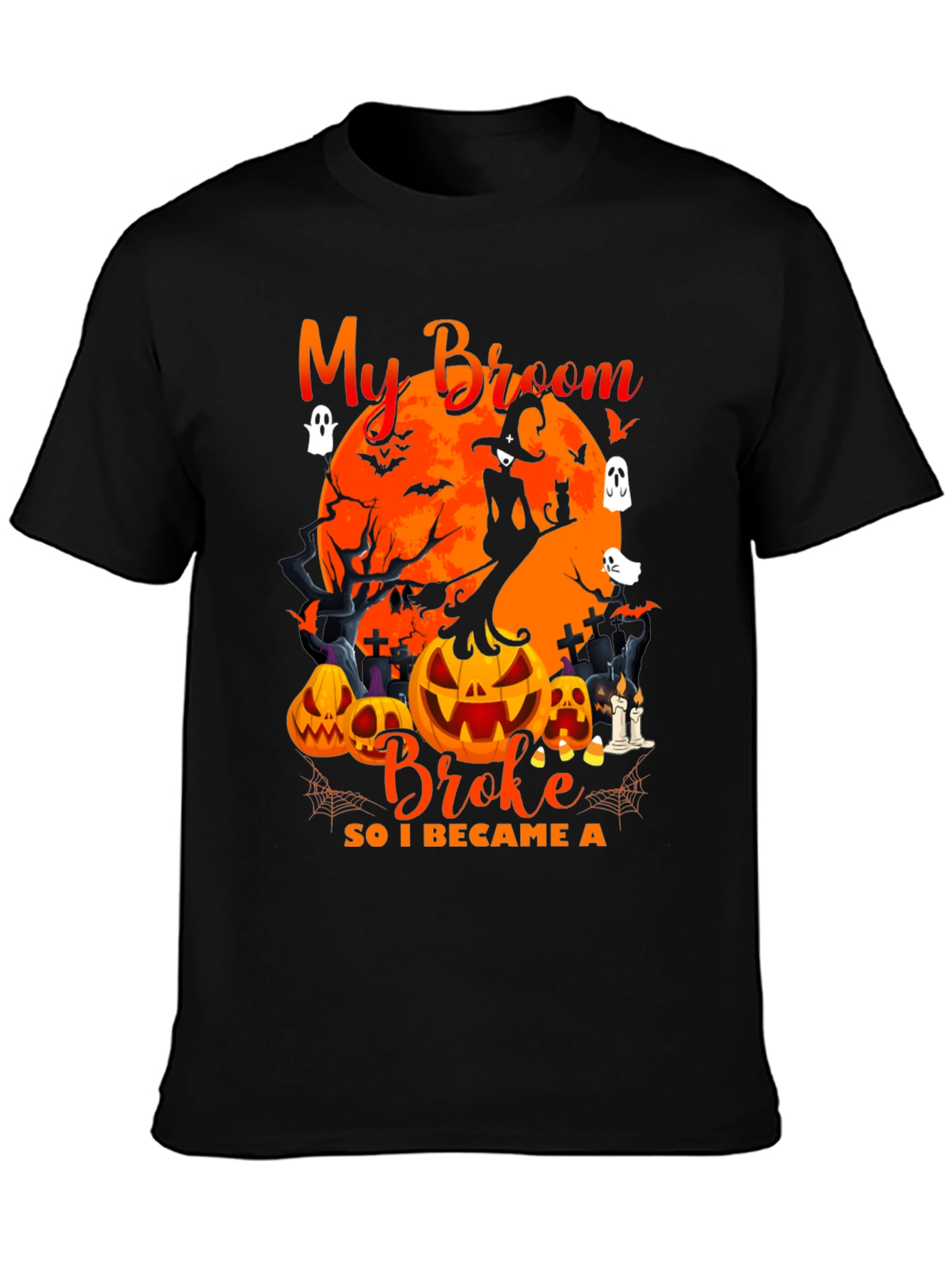 Halloween Witch Broom Tee