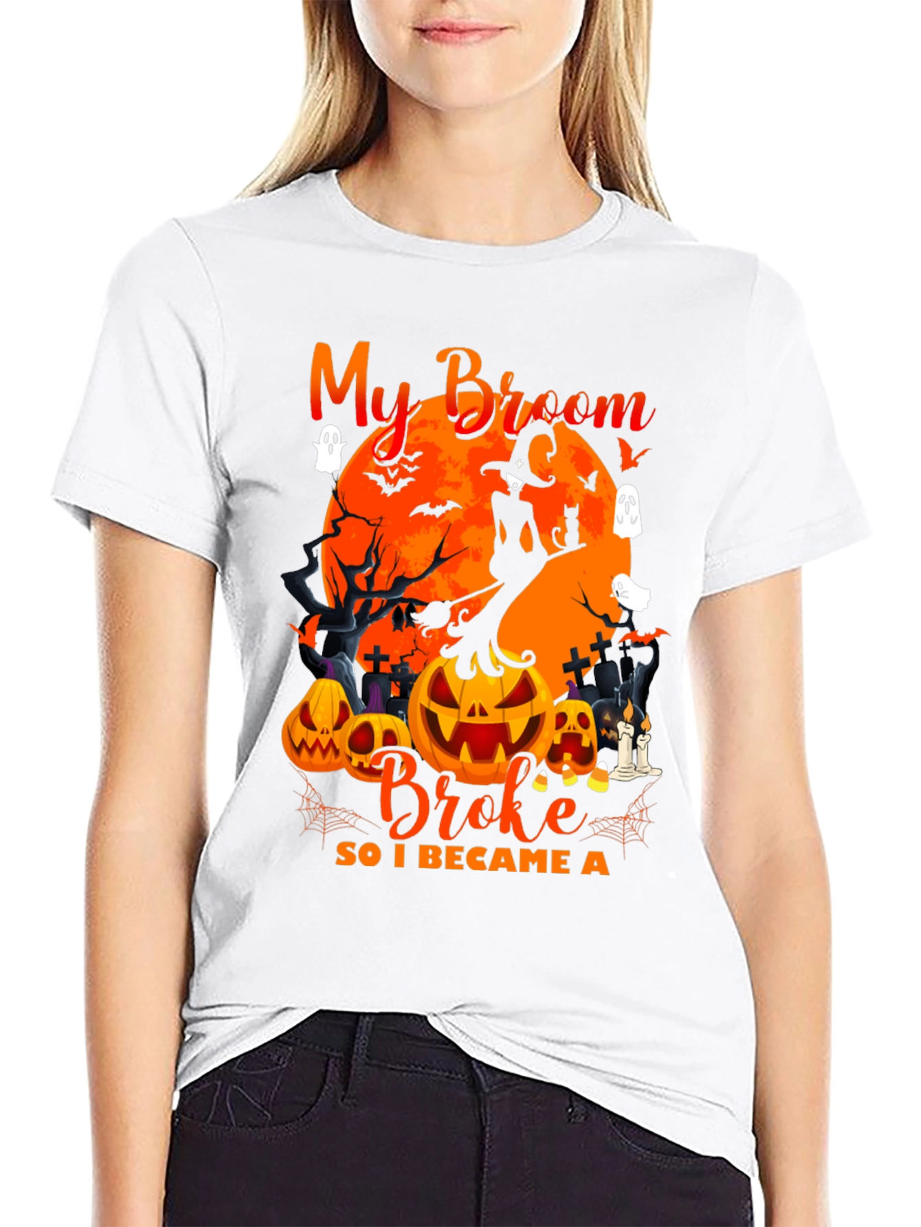 Halloween Witch Broom Tee