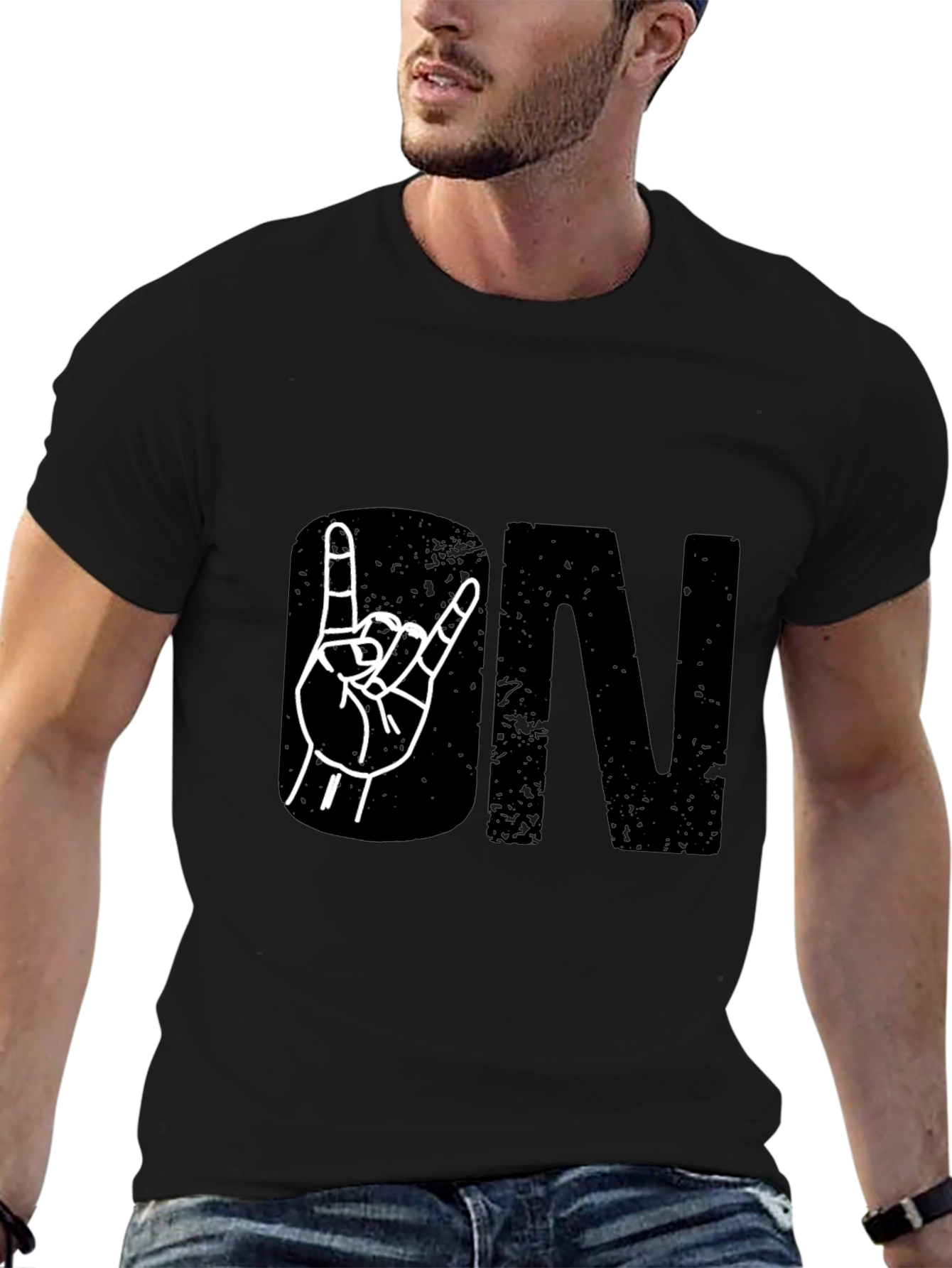 Rock On Black Graphic Tee