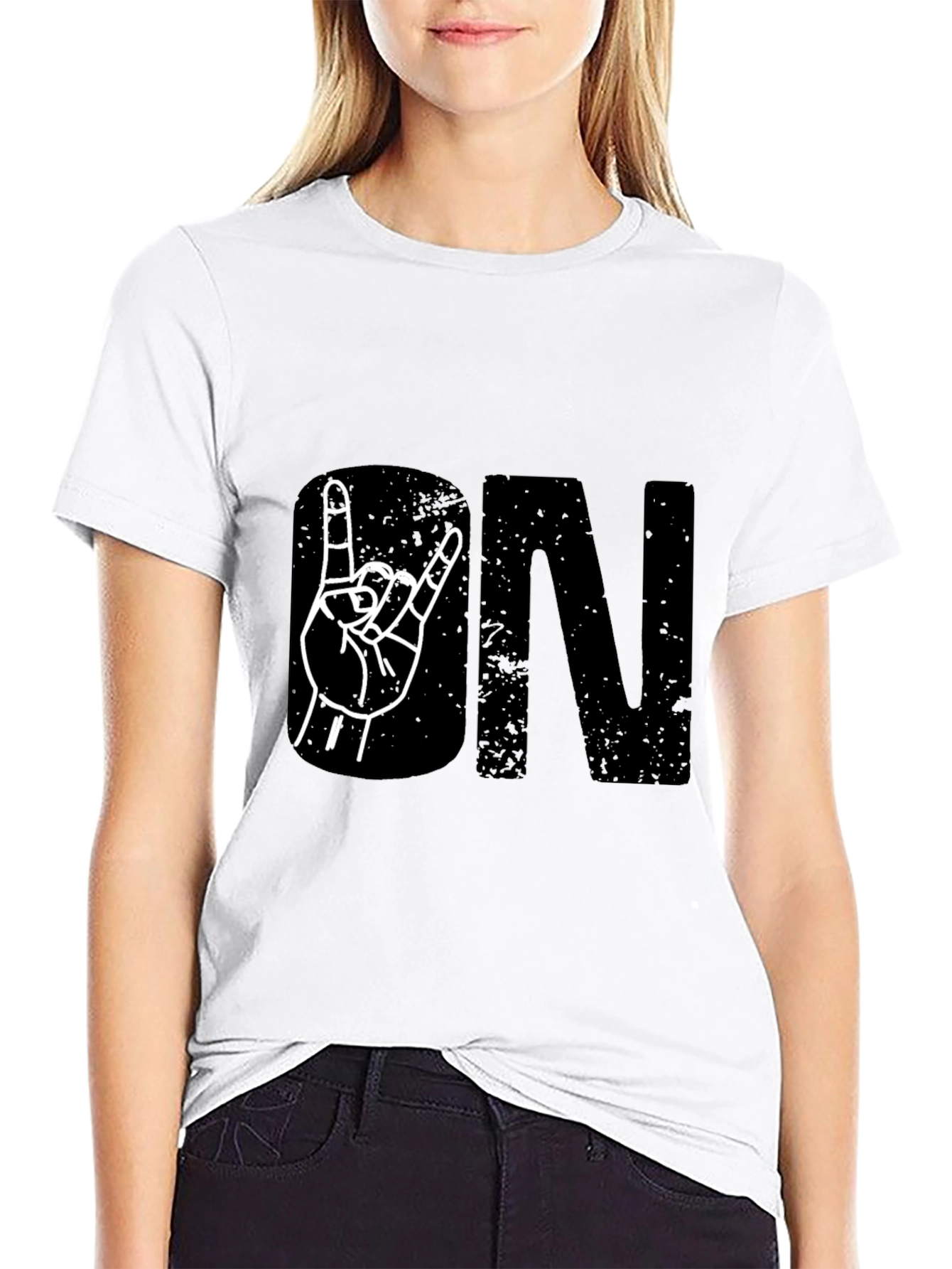 Rock On Black Graphic Tee